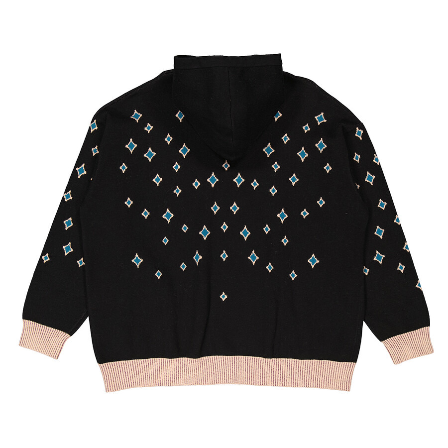 Bluemarble Jacquard Rhinestoned Hooded Jumper - 7