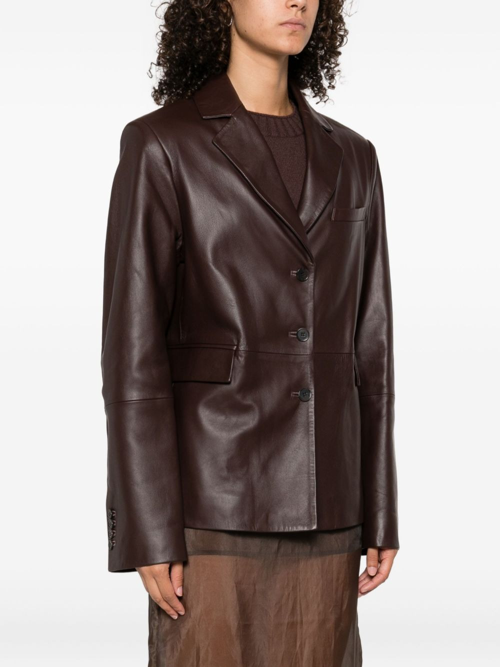 Aldo three-button leather jacket - 3