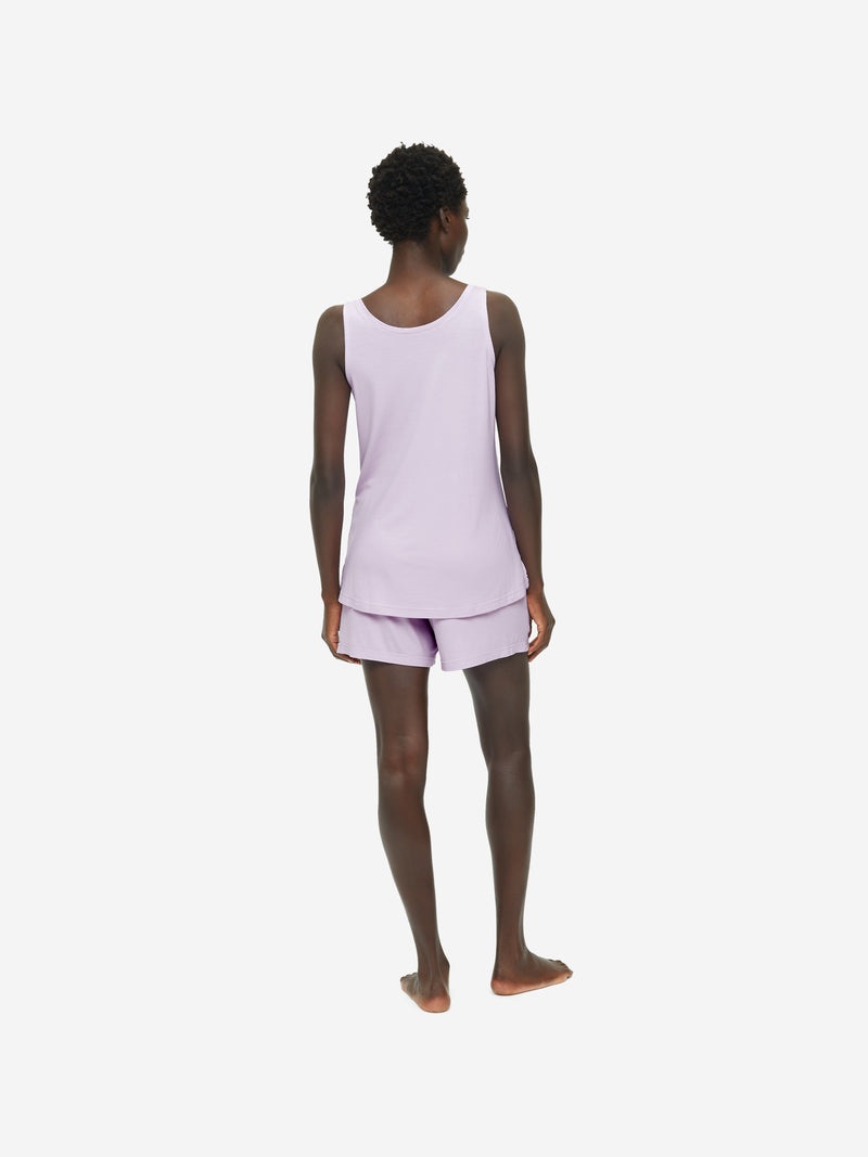 Women's Short Vest Pyjamas Lara Micro Modal Stretch Lilac - 4