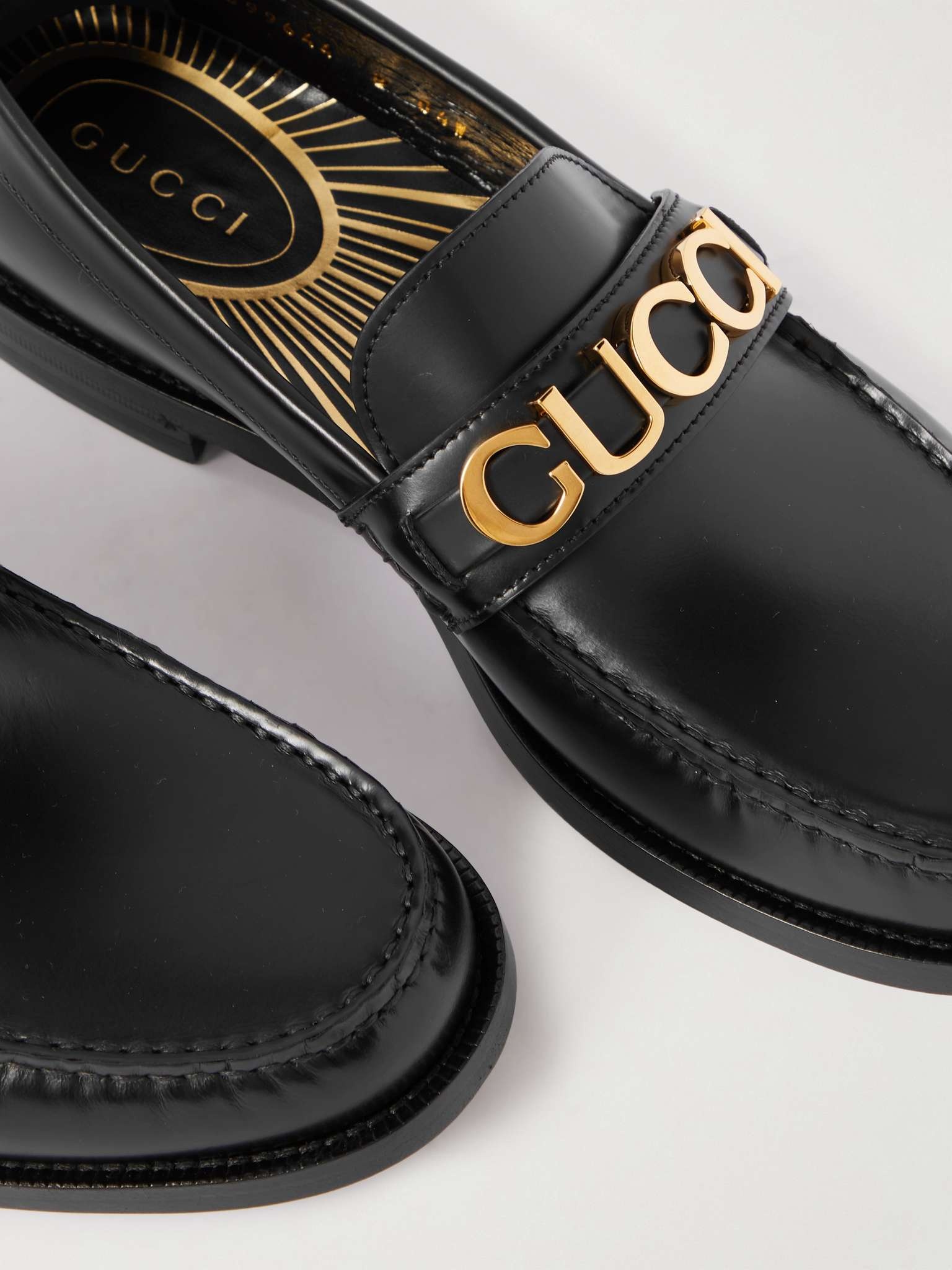 Logo-Embellished Leather Loafers - 6