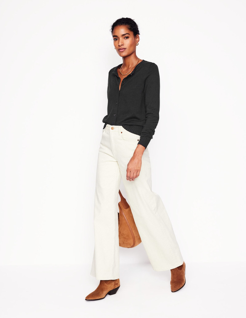 Emilia Cotton Crew Cardigan-Black 5