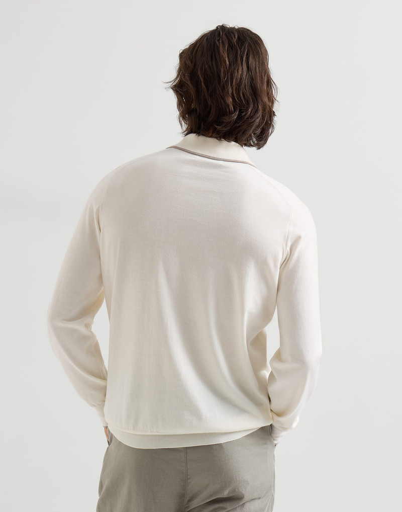 Sea Island cotton and cashmere lightweight knit polo 3