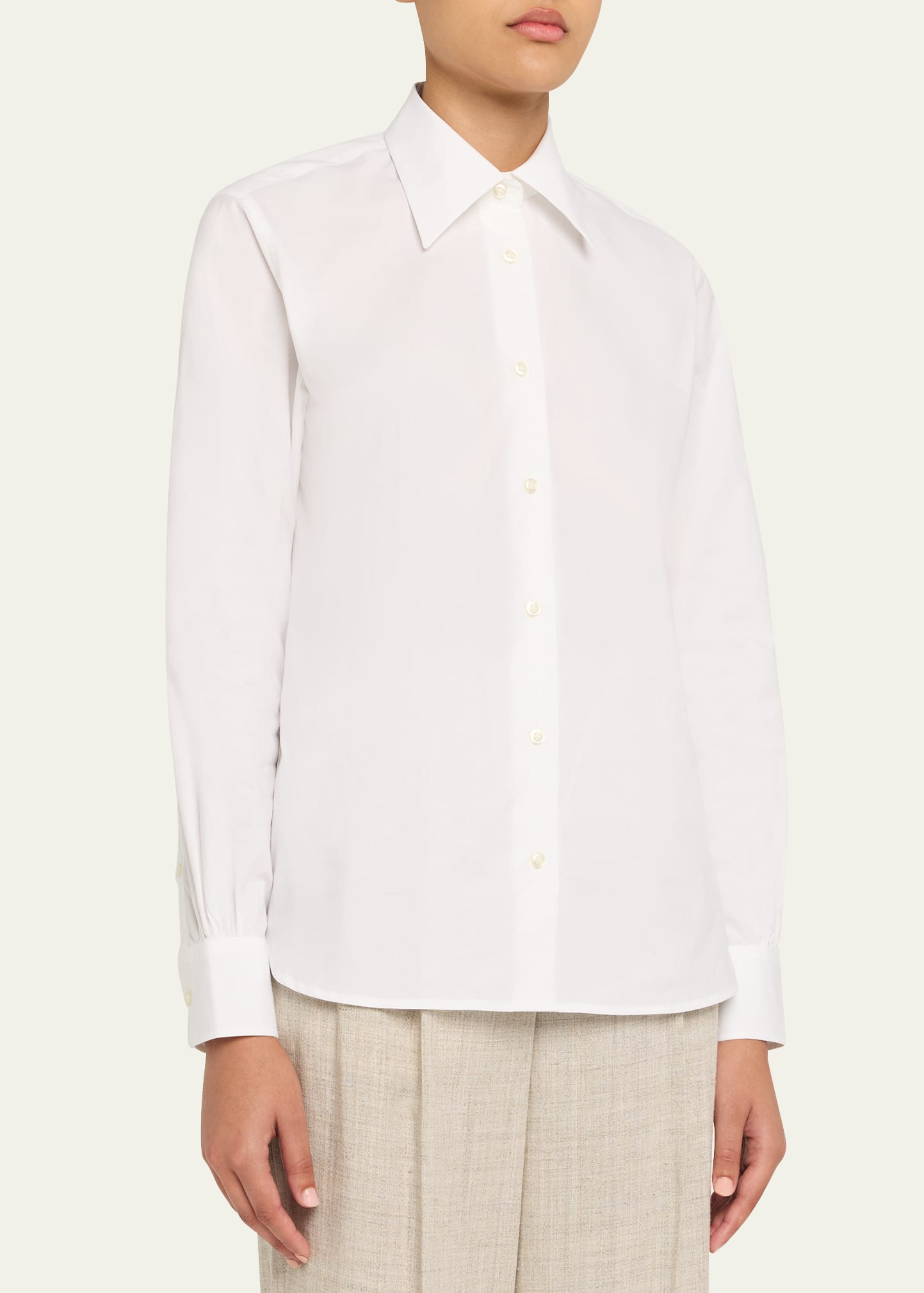 Ella Long-Sleeve Cotton Poplin Shirt - 4