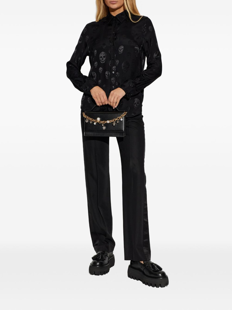 Alexander McQueen skull-pattern collared top outlook