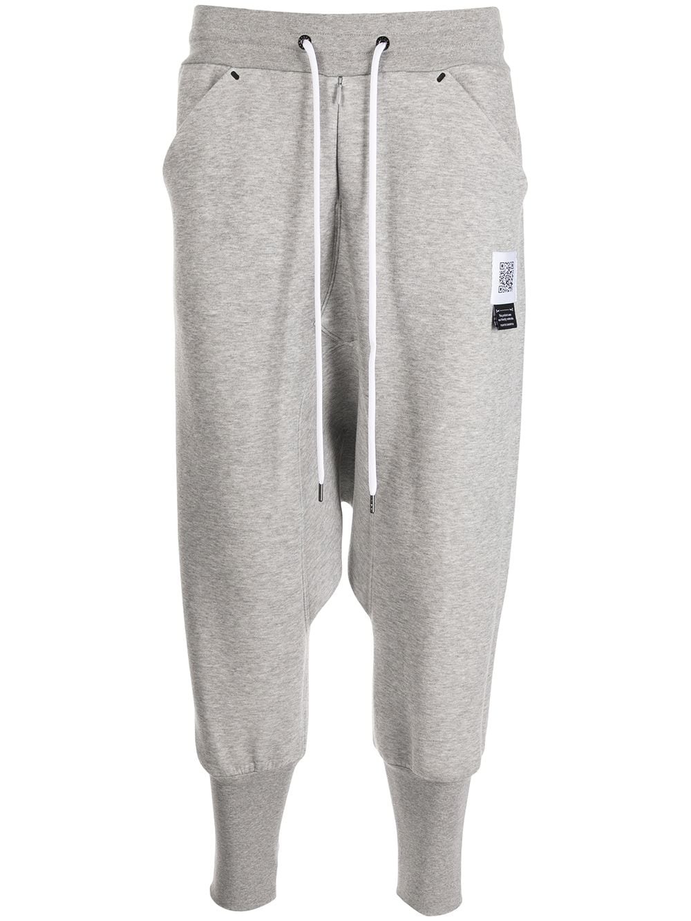 drop-crotch cotton track pants - 1