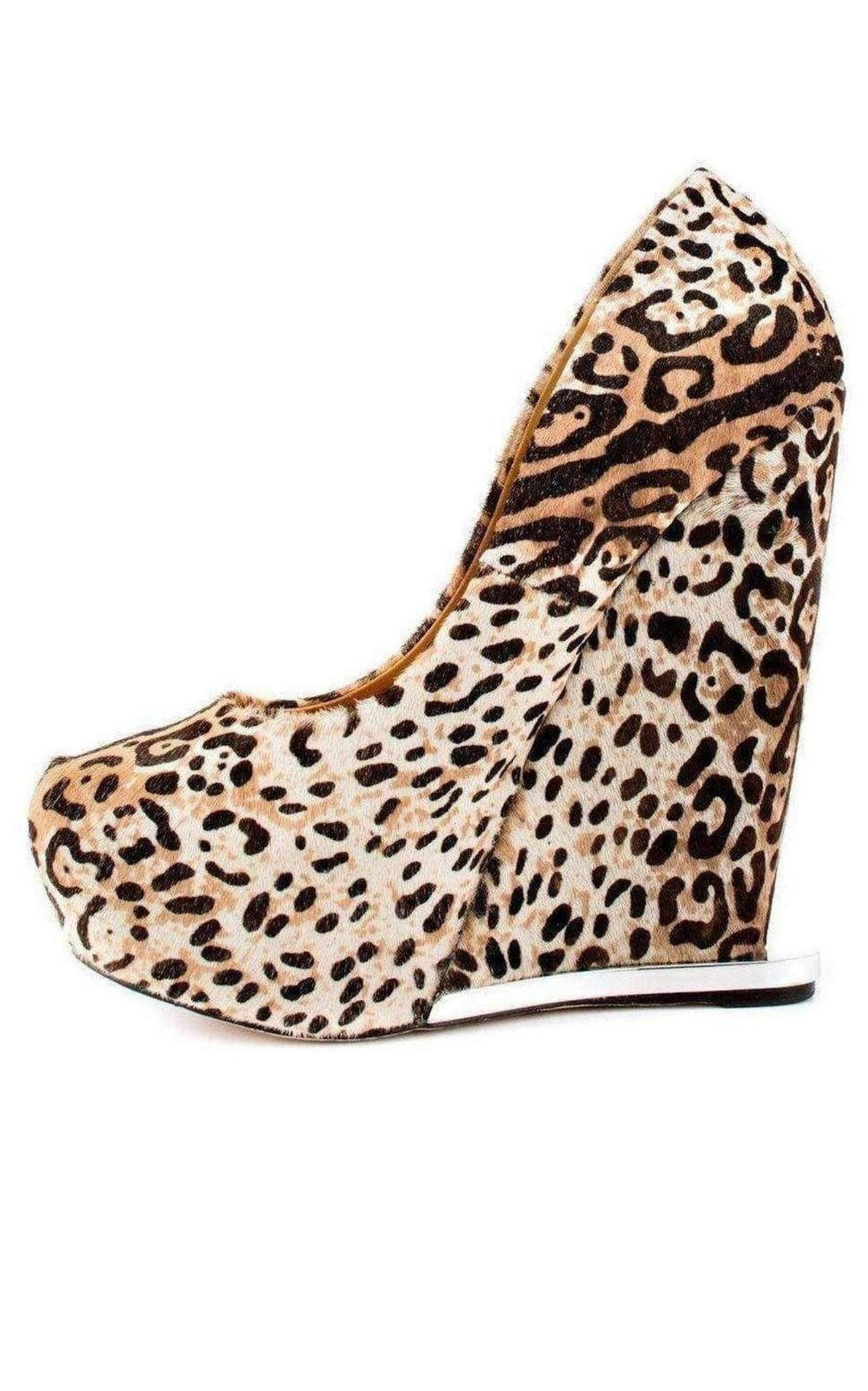 L.A.M.B. - Leopard Print Leather Wedge - 3