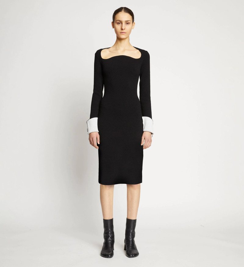 Textured Viscose Knit Sweater Dress - 1