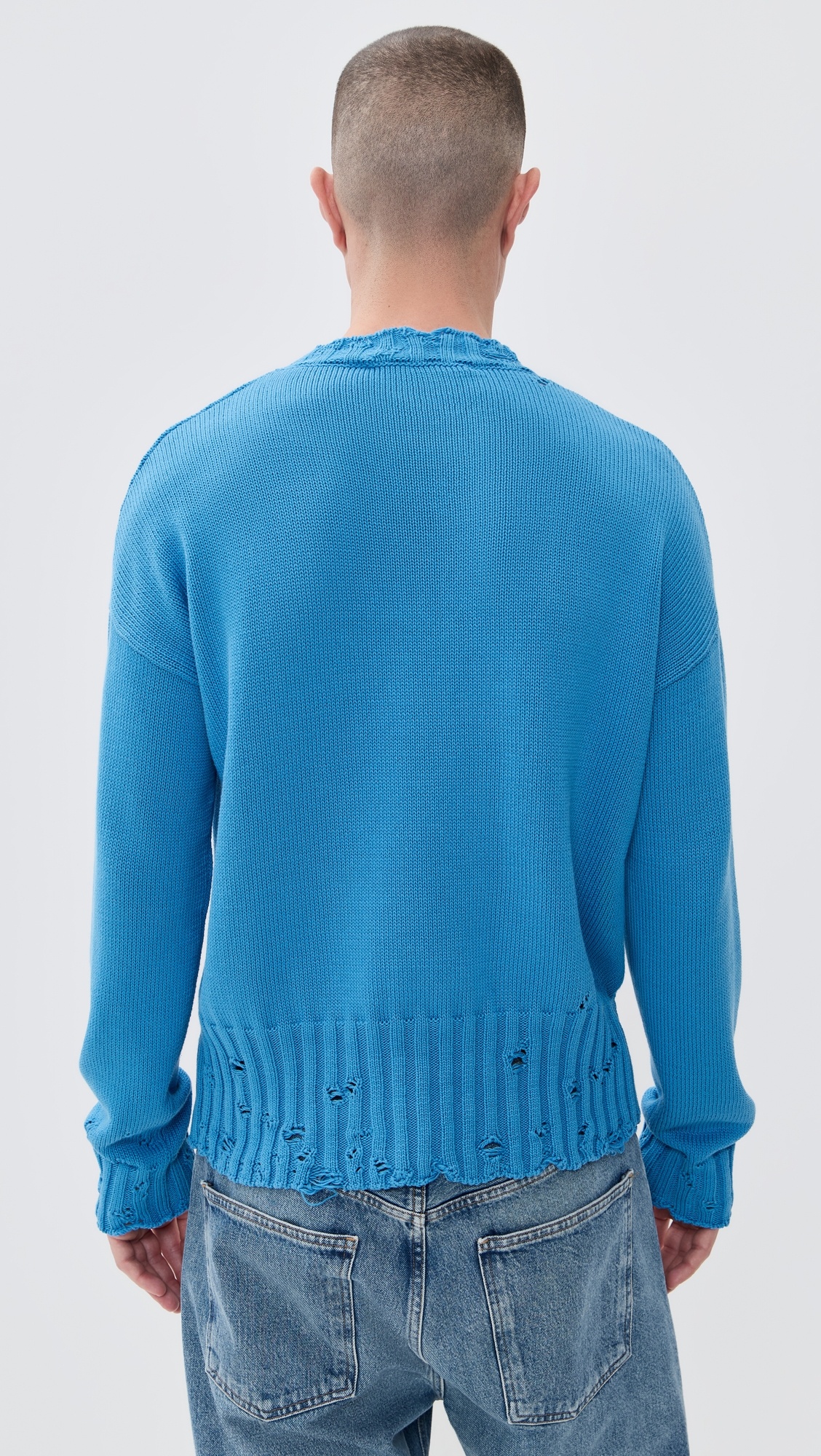 Dishevelled Cotton Crewneck Sweater - 2