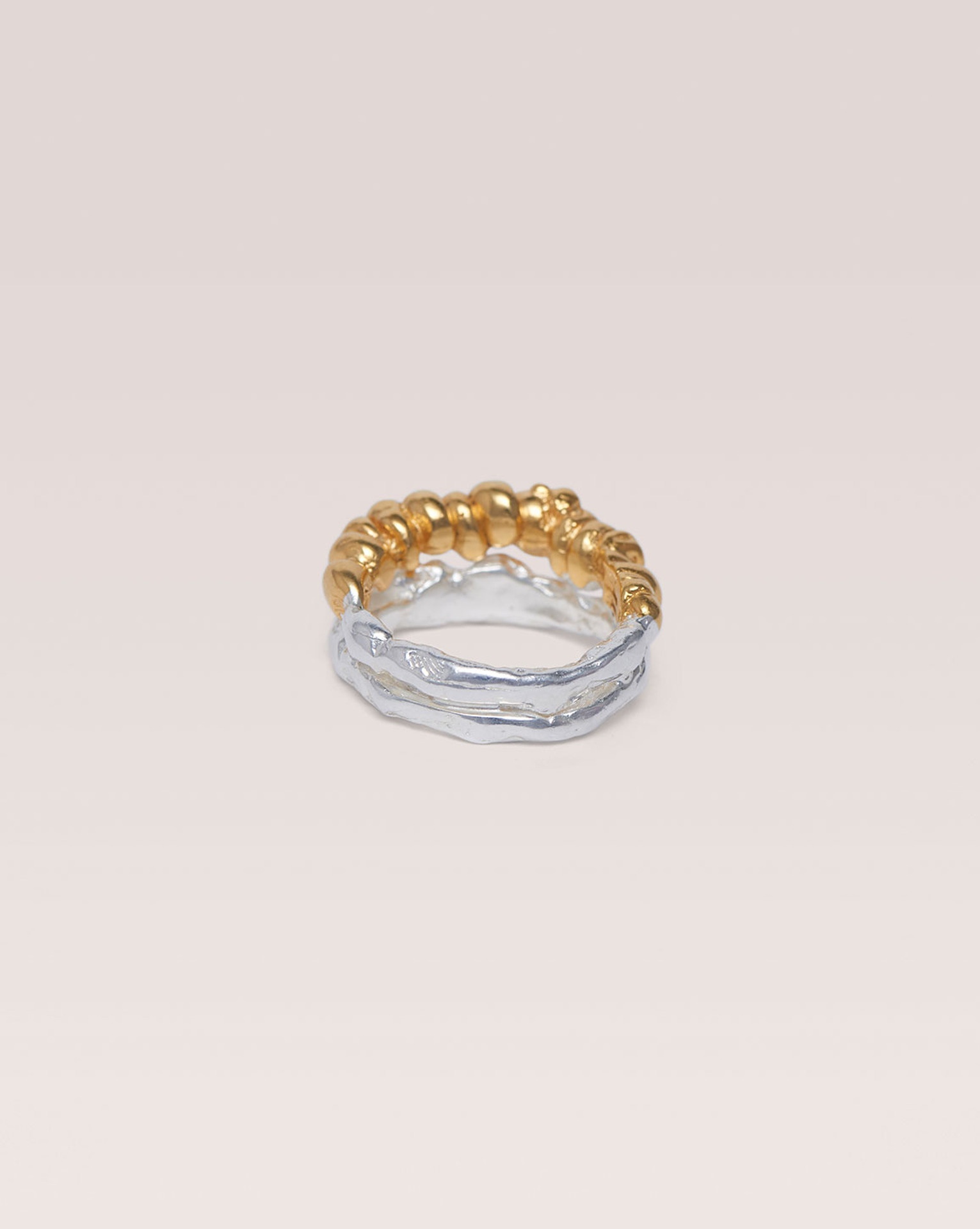 ANNI - Gold plated recycled silver ring - 3