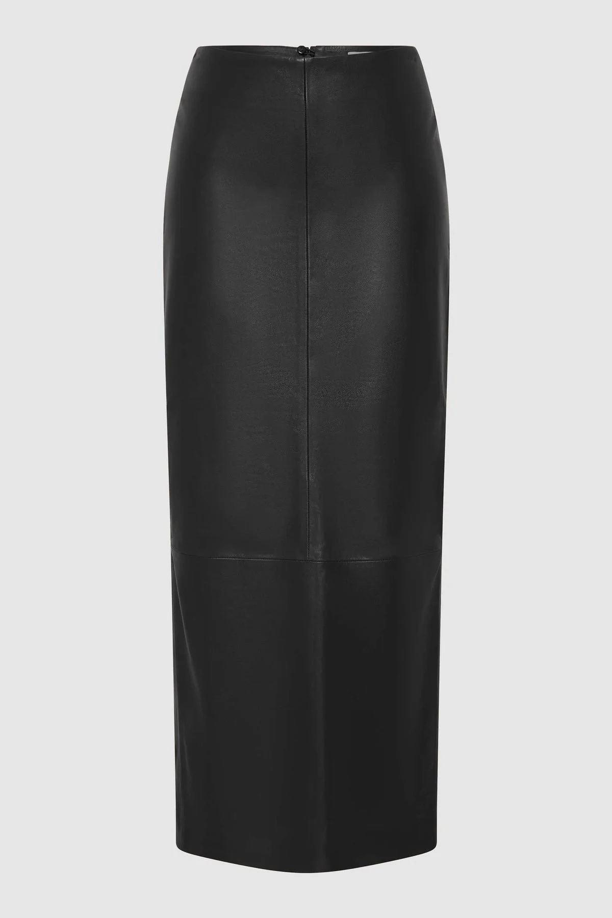 Leather Column Skirt - Black - 1