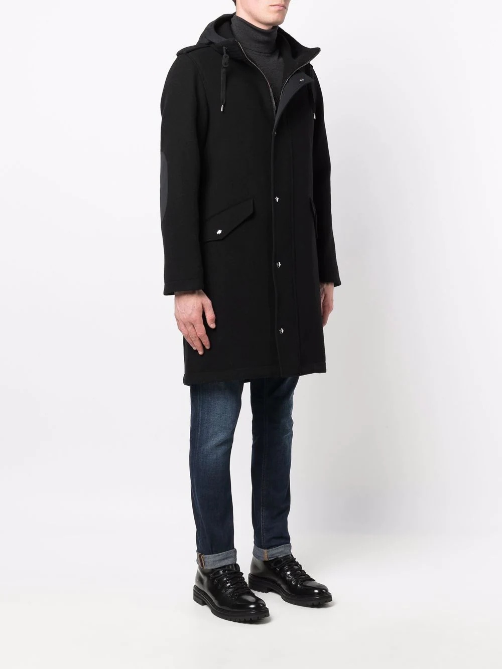 single-breasted wool coat - 3