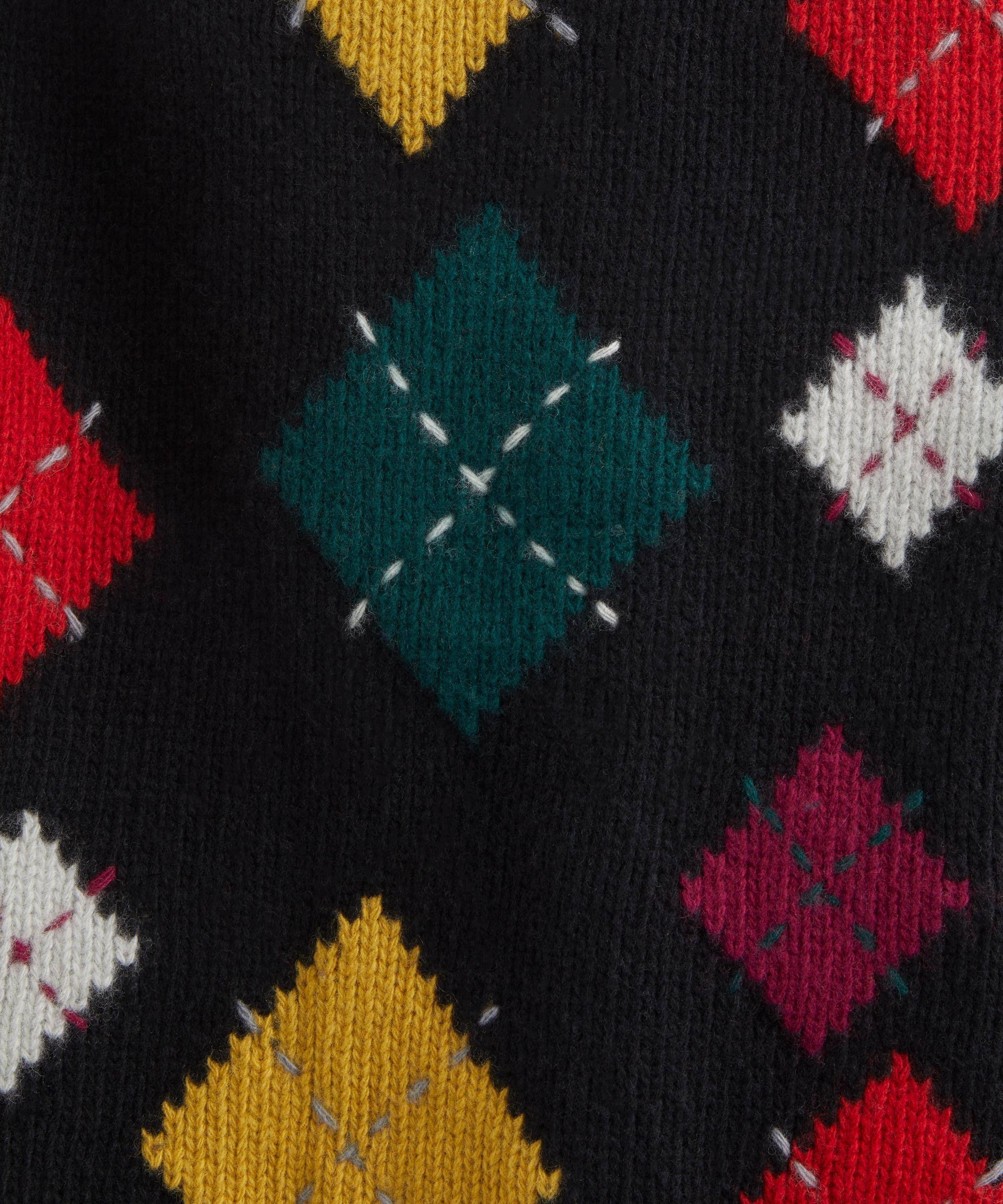 Black Atomic Argyle Cardigan - 5