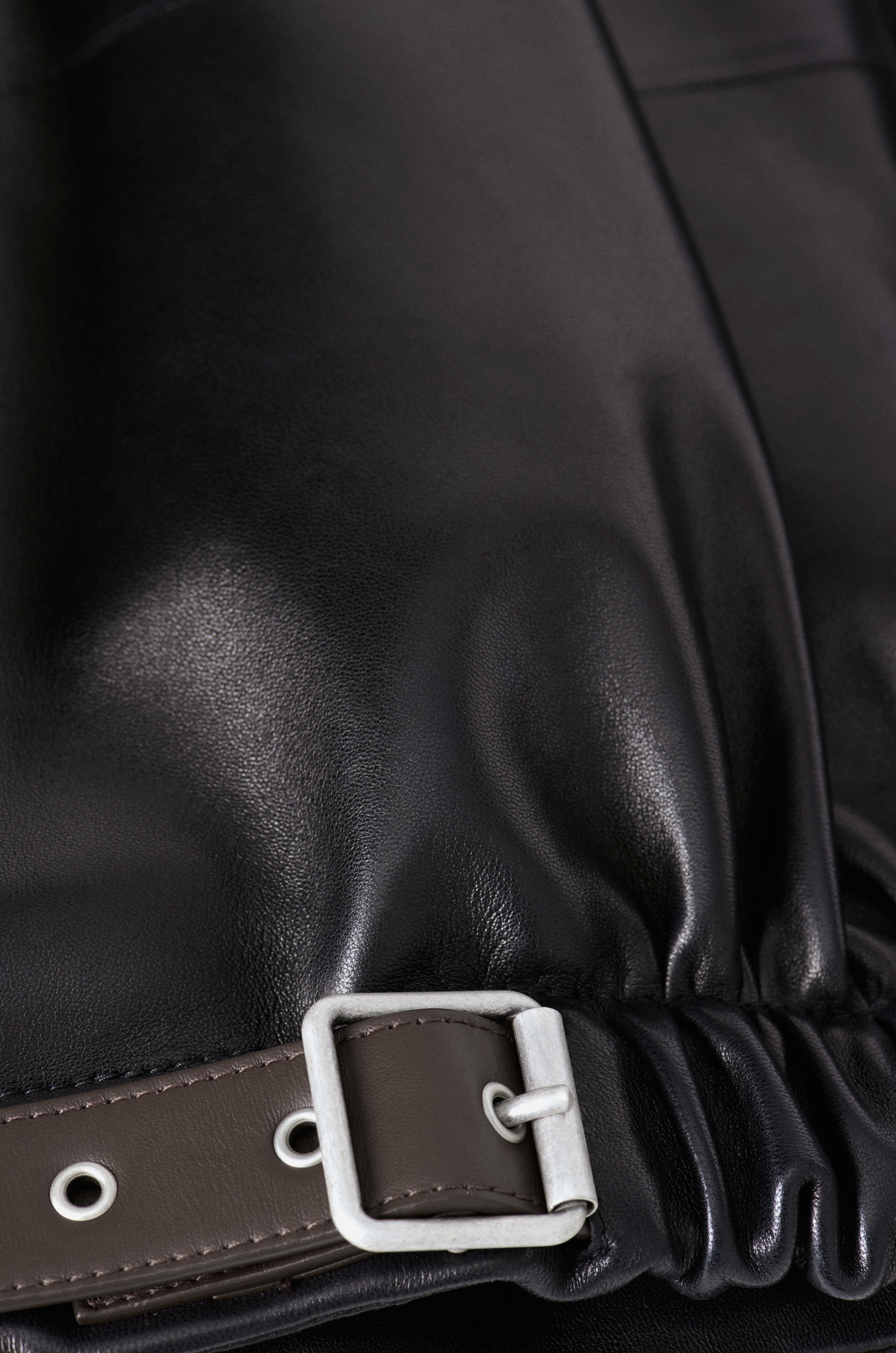 Belted jacket in nappa lambskin - 6