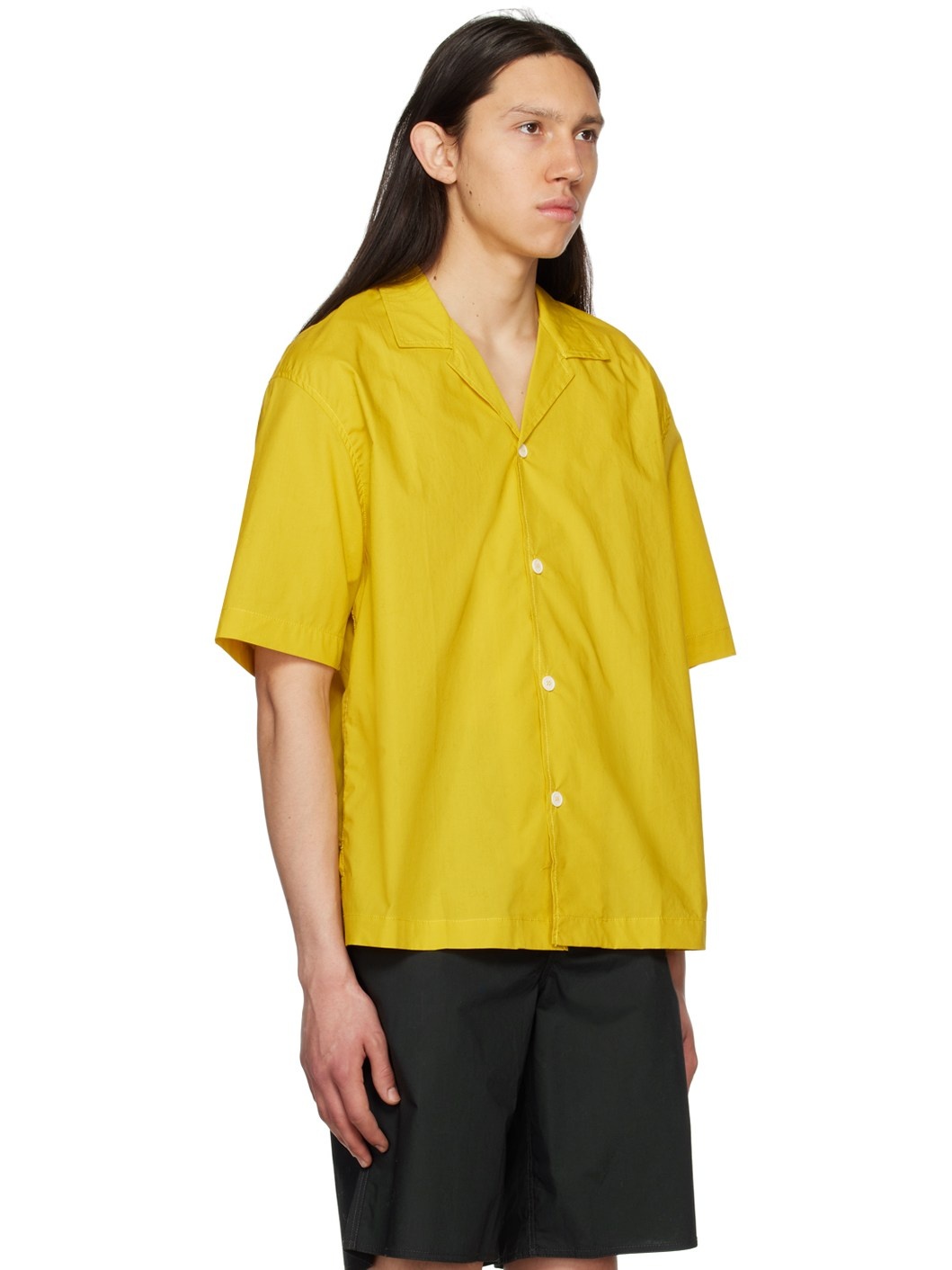 Yellow Open Spread Collar Shirt - 2