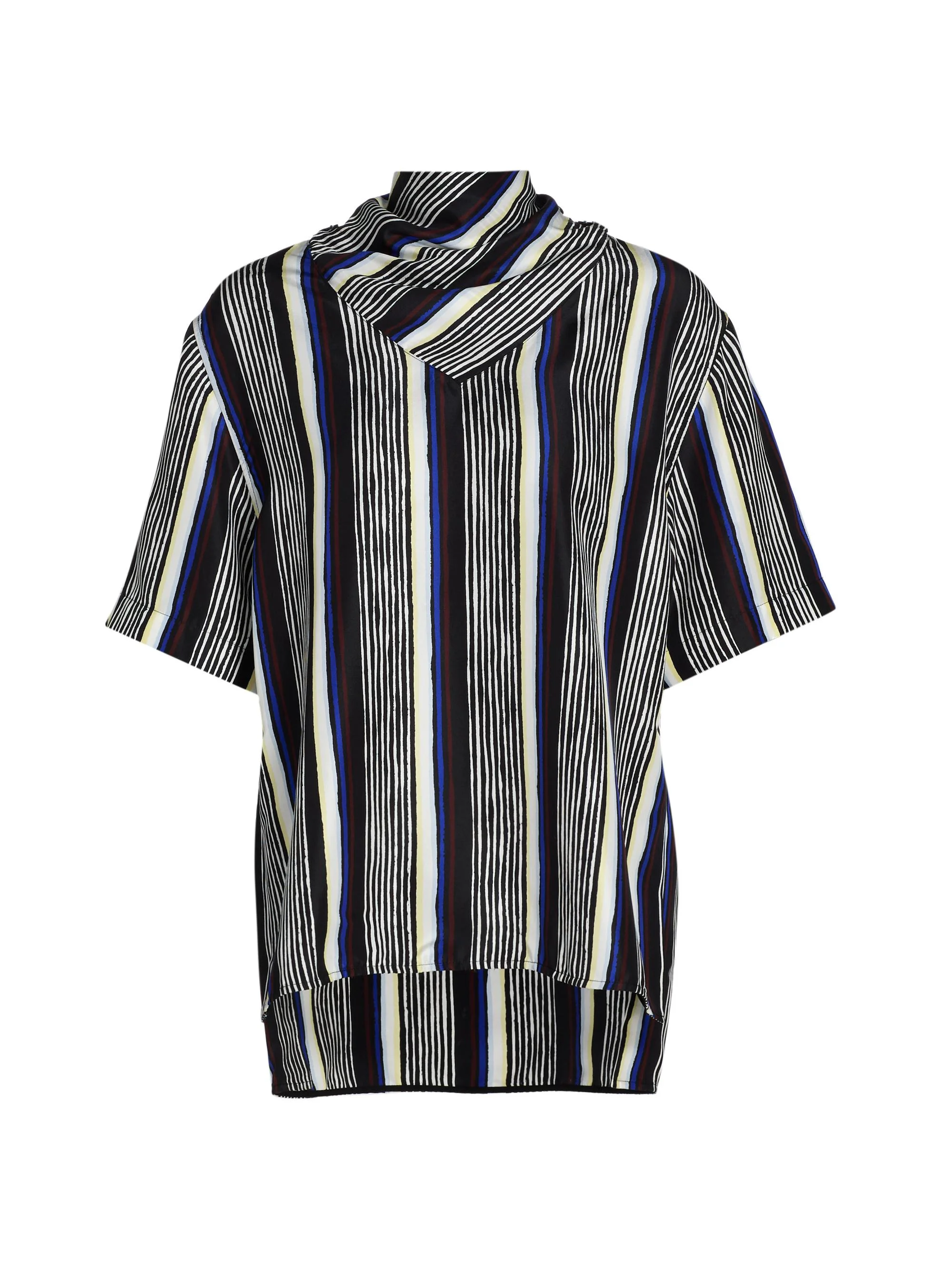 Women's Amira Striped Silk Top - Black Multi - 1