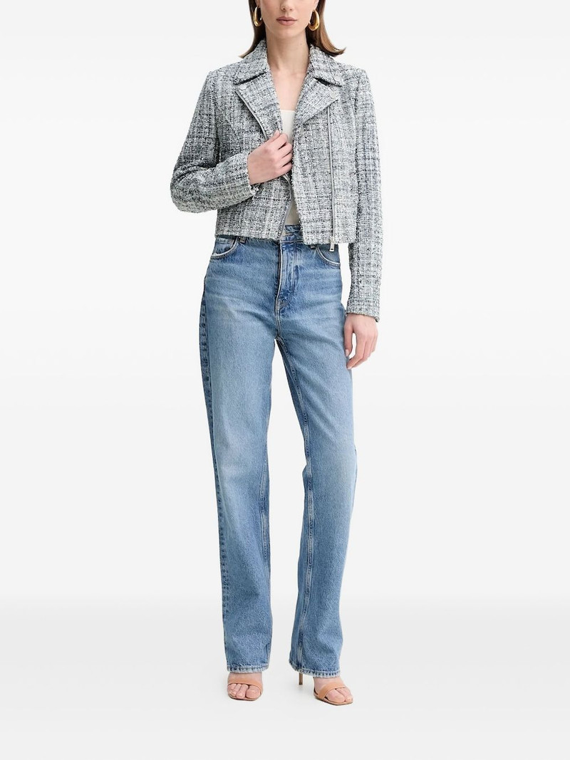 GUESS USA notched zip-front tweed jacket outlook