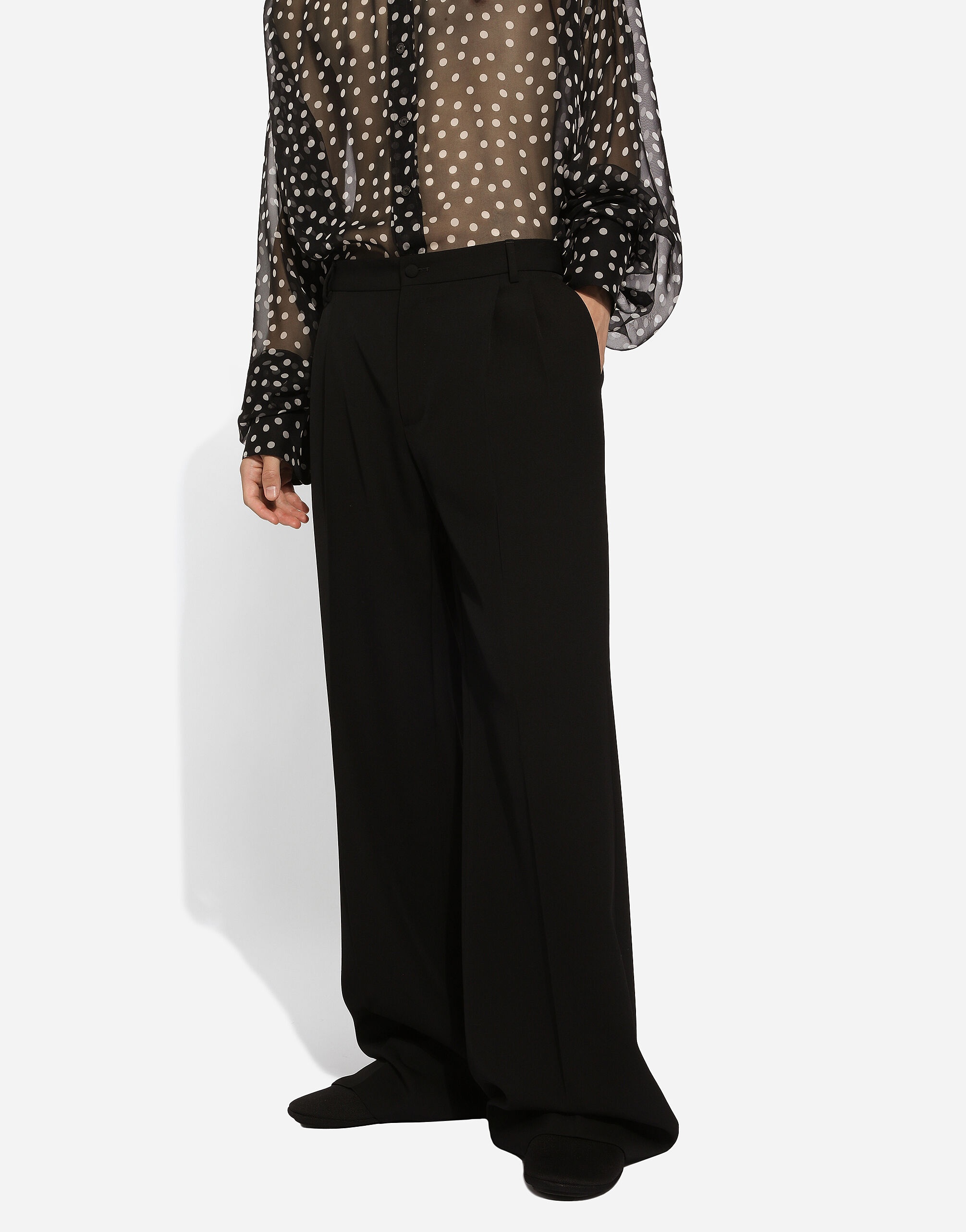 Tailored wool pants with darts - 4