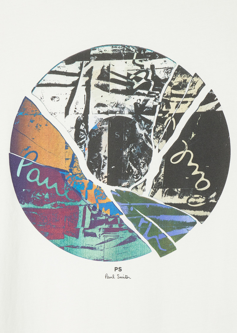 Paul Smith White 'Broken Record' Print T-Shirt outlook