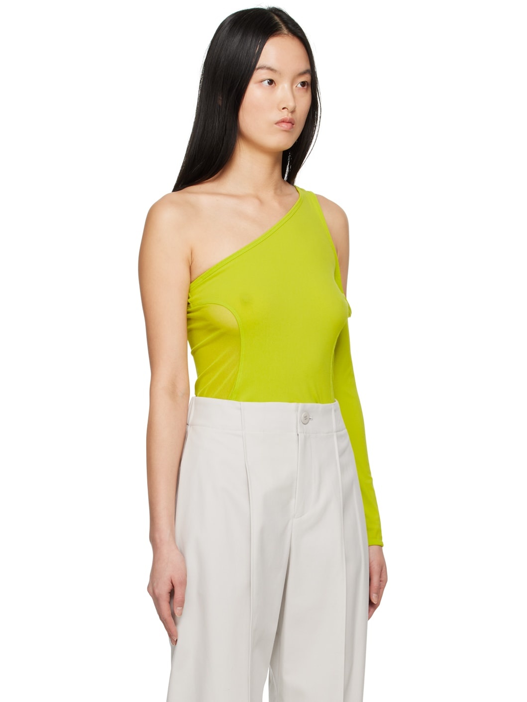 Yellow Figure Mesh Long Sleeve T-Shirt - 2