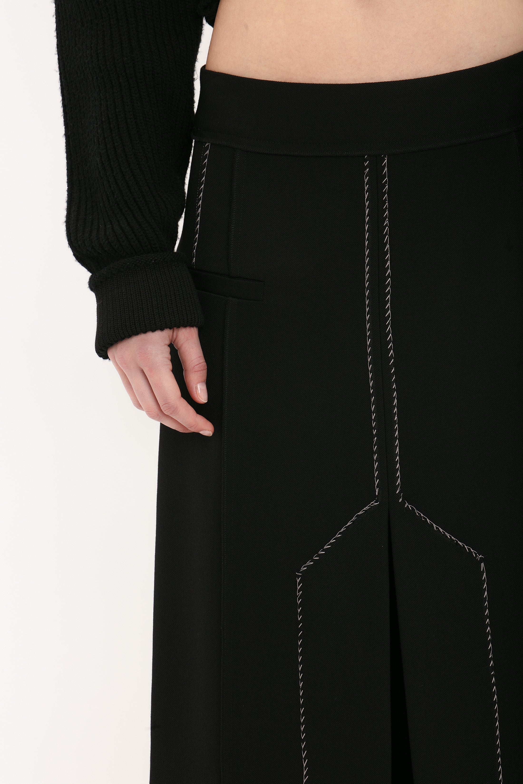 Deconstructed Floor-Length Skirt In Black - 5