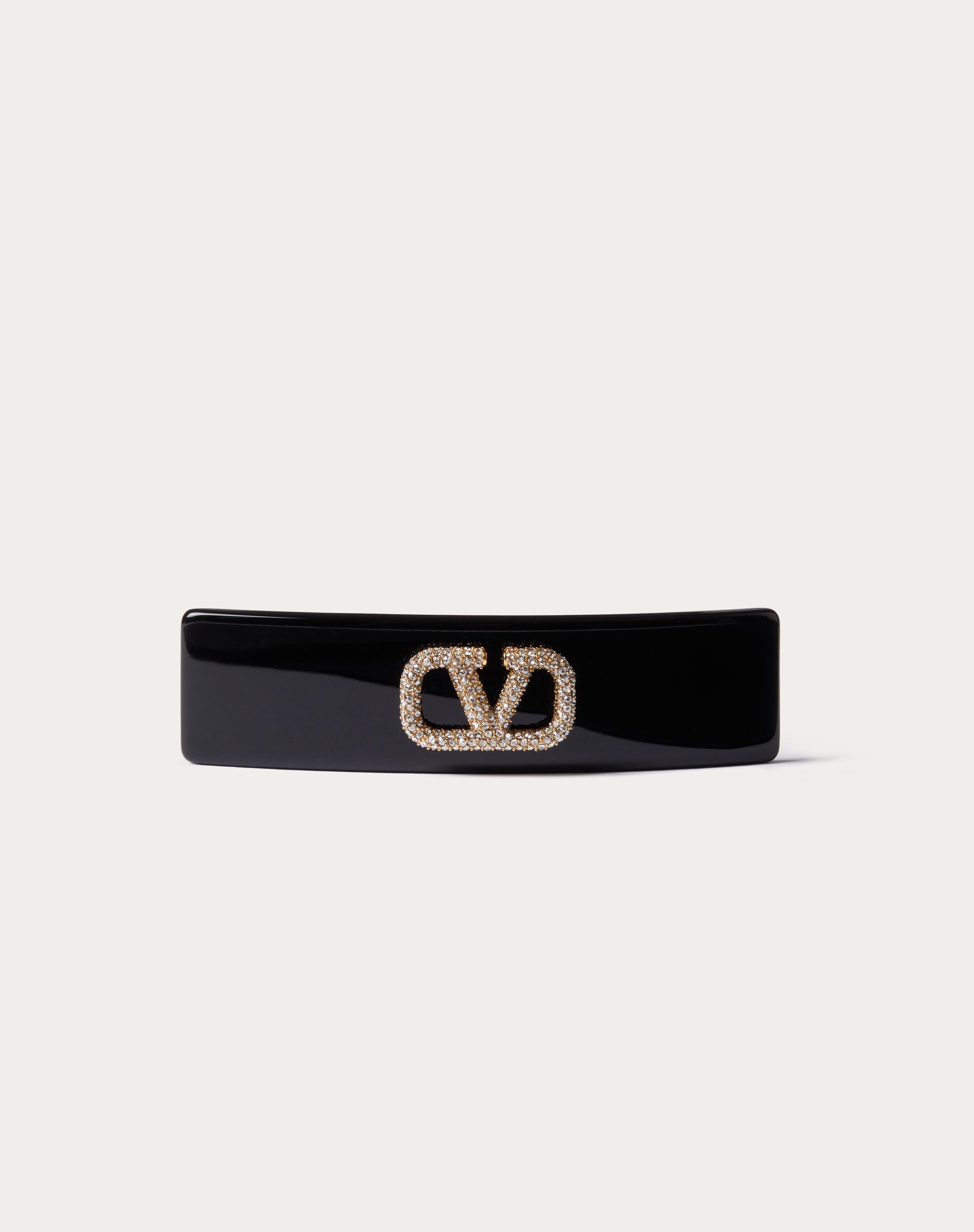 VLOGO SIGNATURE METAL AND RESIN HAIR CLIP WITH SWAROVSKI® CRYSTALS - 1