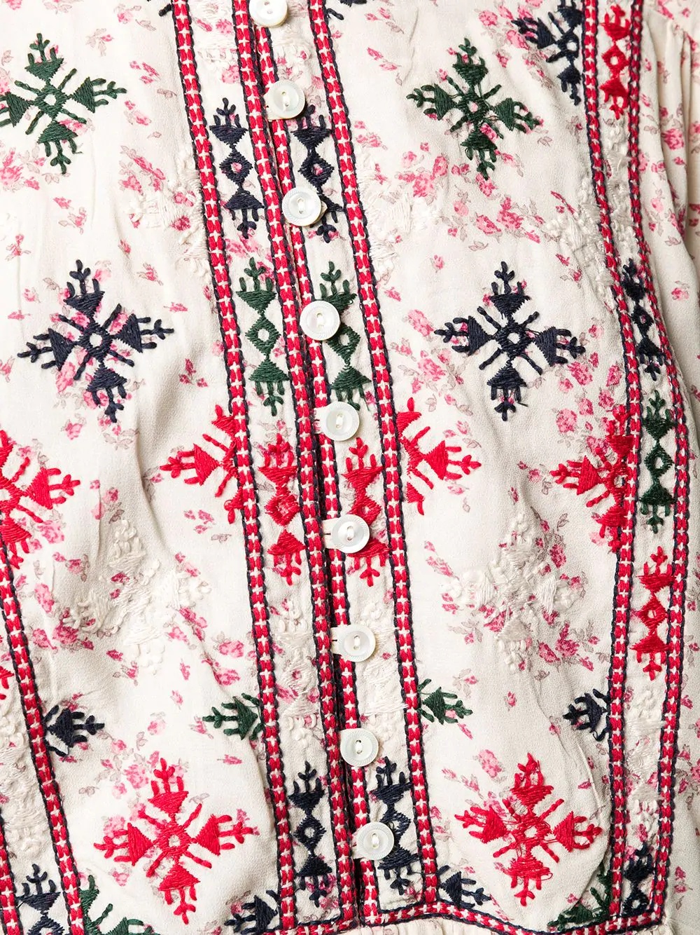 embroidered floral-print blouse - 5