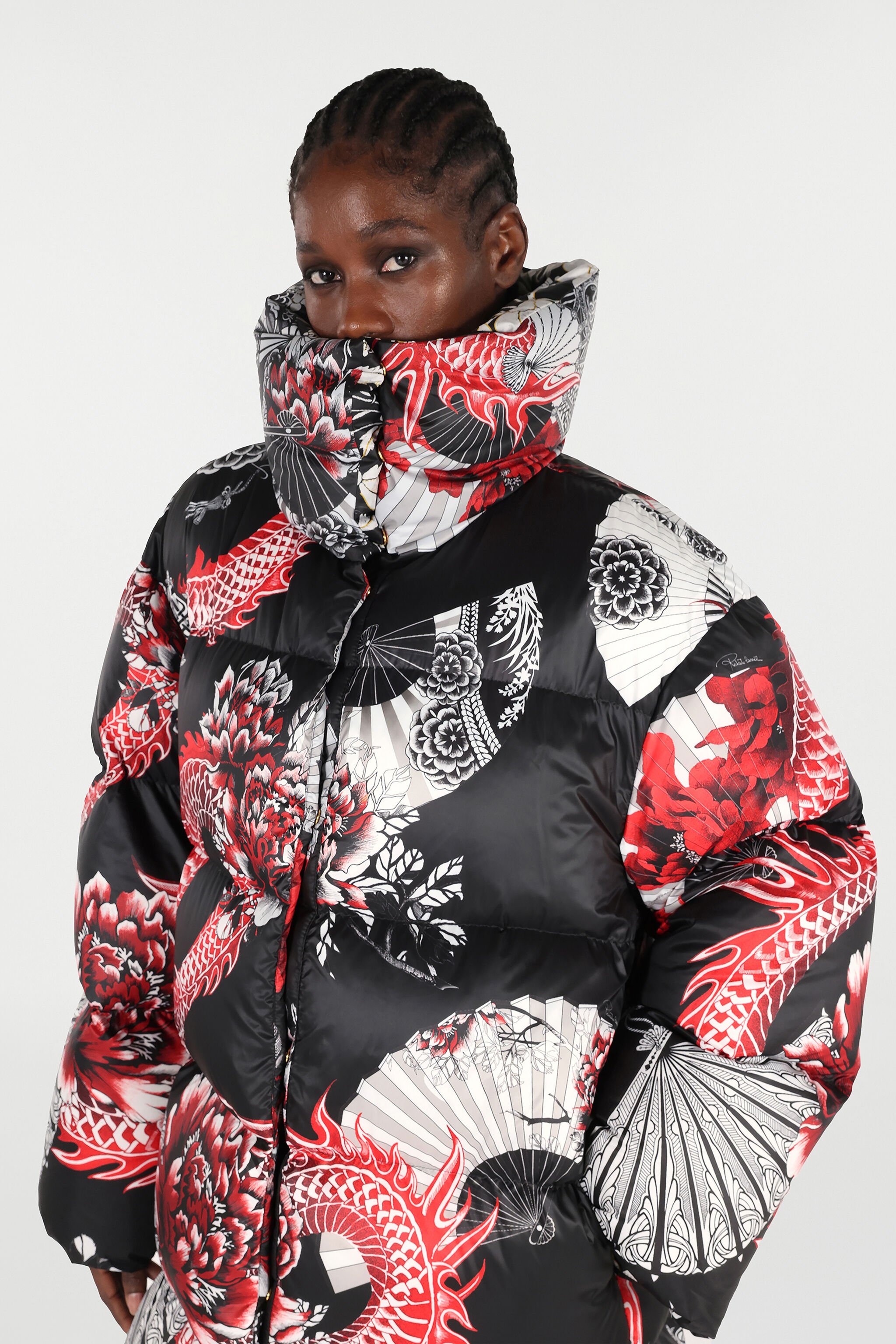 Down Jacket With All-Over Print And Removable Lower Insert - 6
