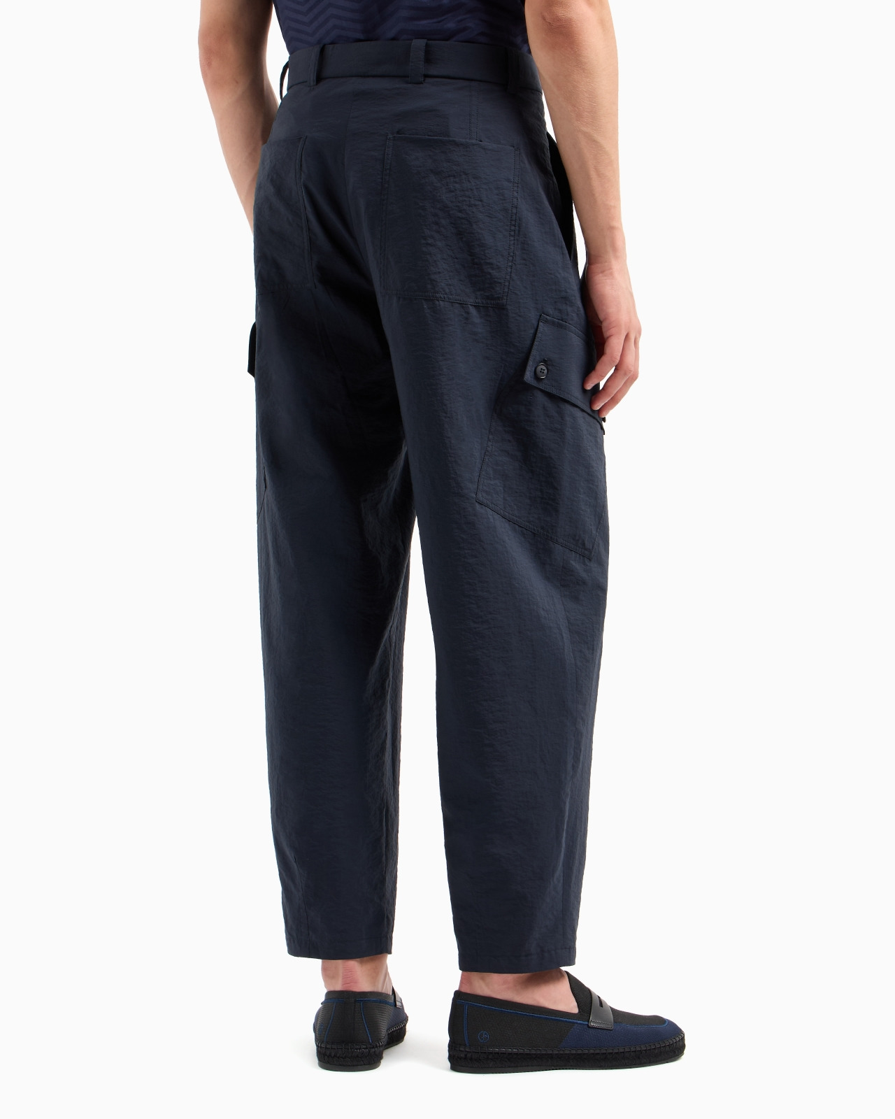 ONE-PLEAT CARGO TROUSERS IN COTTON CANVAS - 3