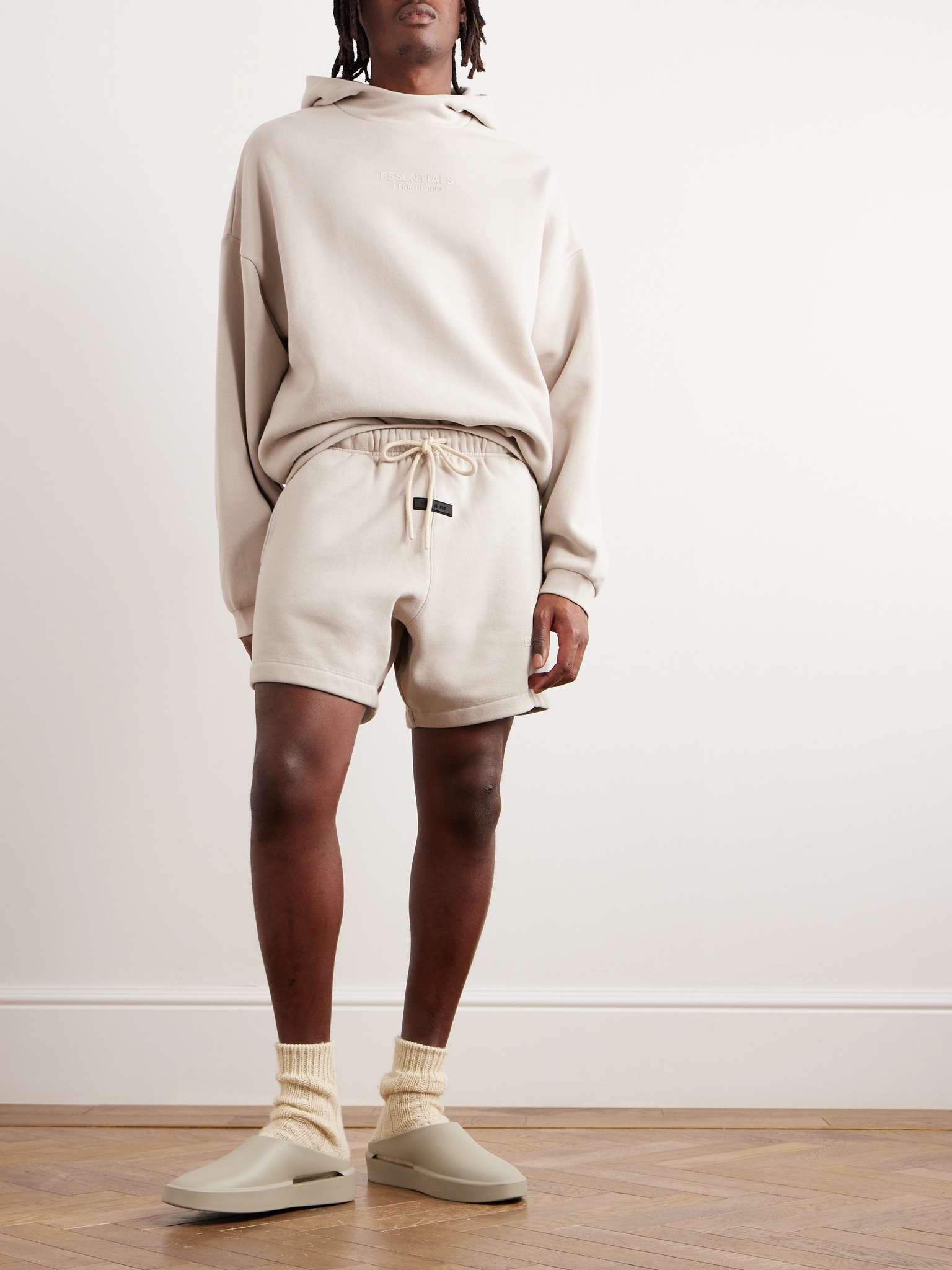 Straight-Leg Logo-Appliquéd Cotton-Blend Jersey Drawstring Shorts - 2