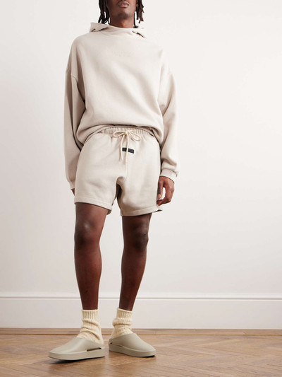 ESSENTIALS Straight-Leg Logo-Appliquéd Cotton-Blend Jersey Drawstring Shorts outlook