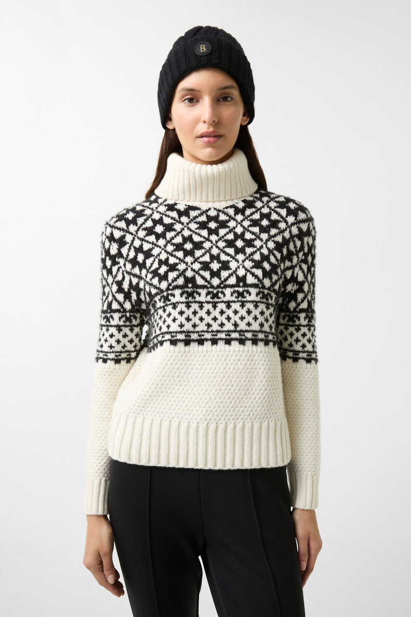 Nadia Turtleneck sweater in Off-white/Black - 1