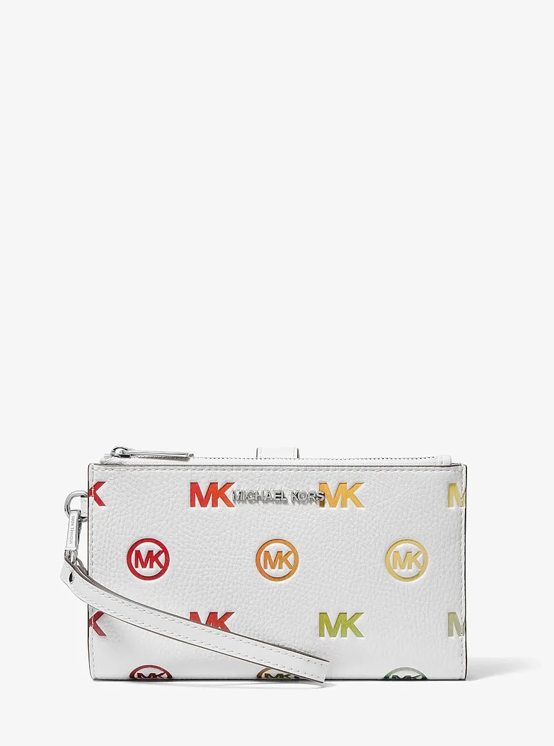 Jet Set Travel Rainbow Logo Embossed Wristlet - 1