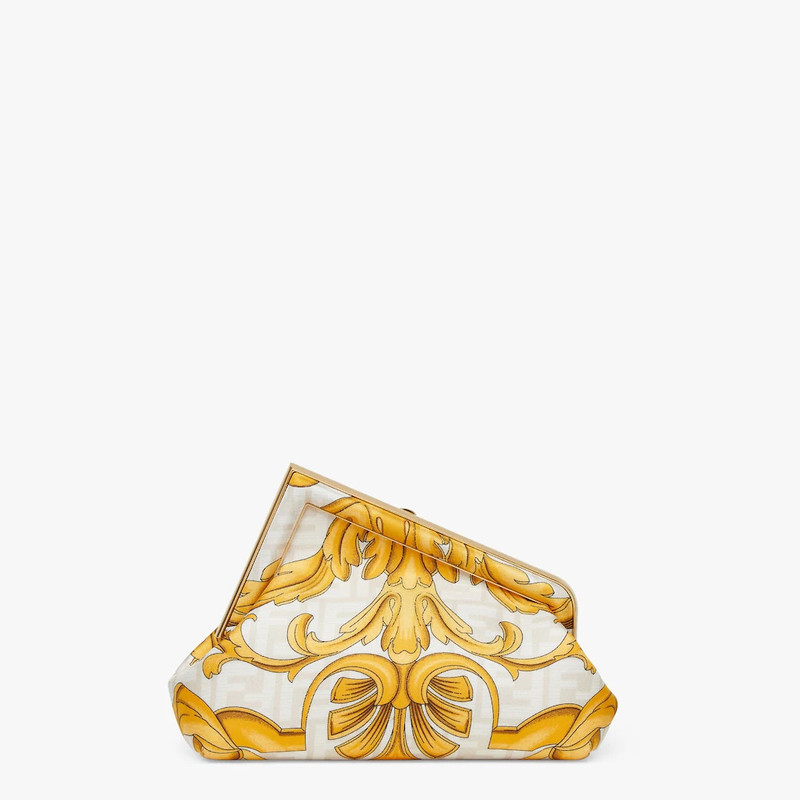 Fendace White printed silk  bag 3