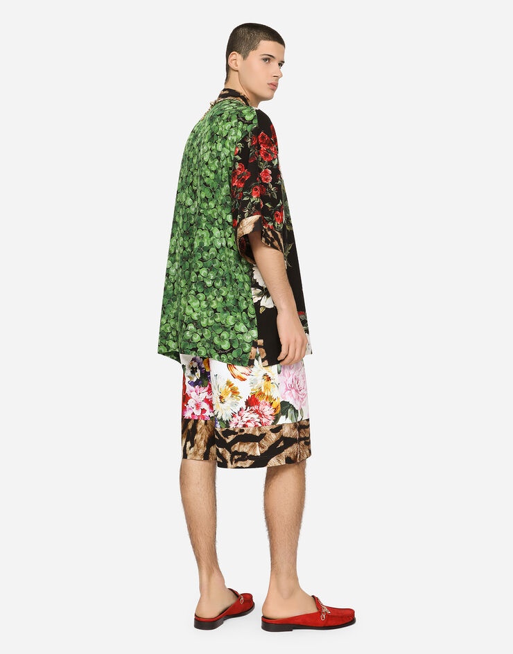 Floral-print stretch cotton jogging shorts - 2