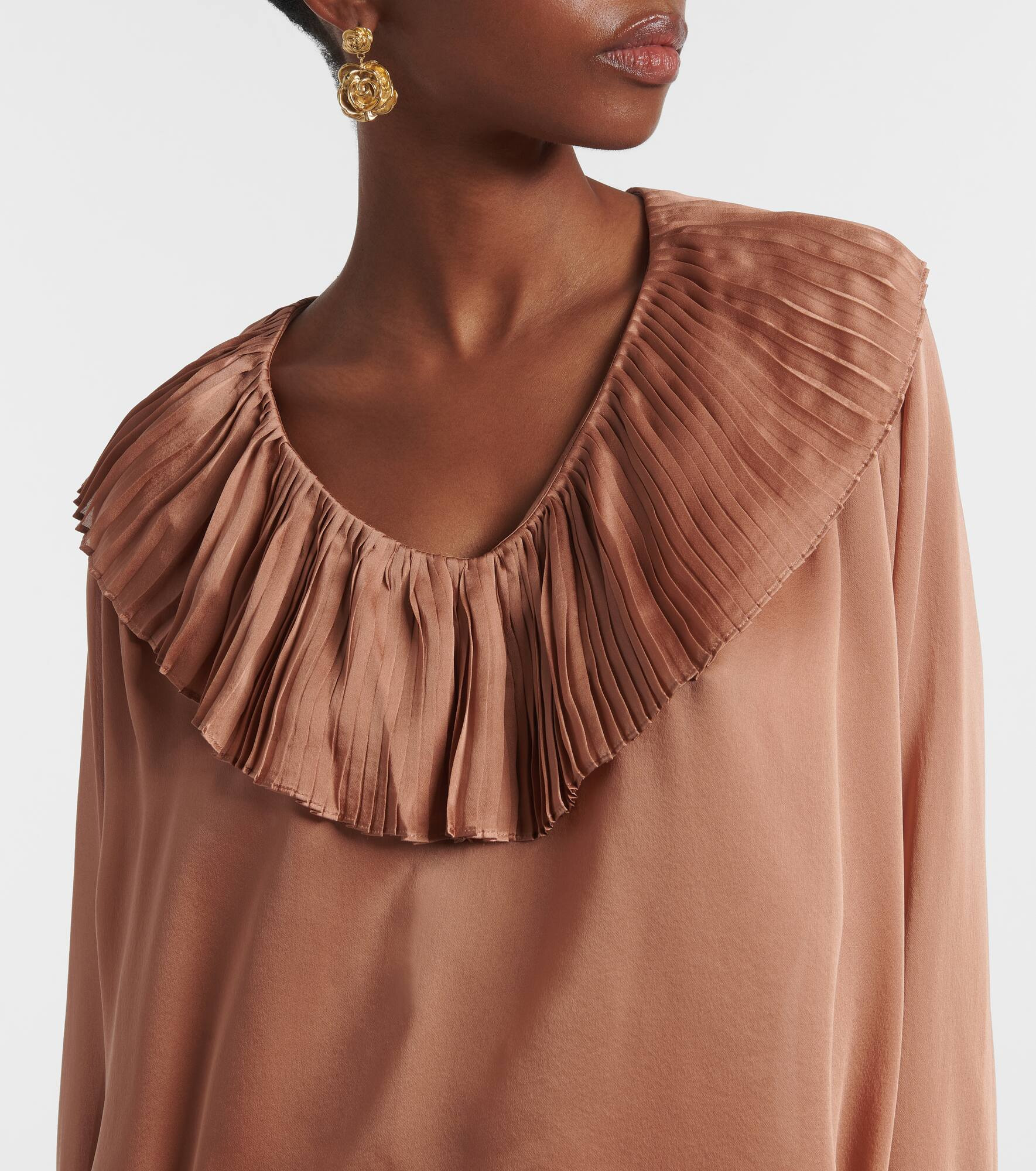 Liese pleated silk satin blouse - 4