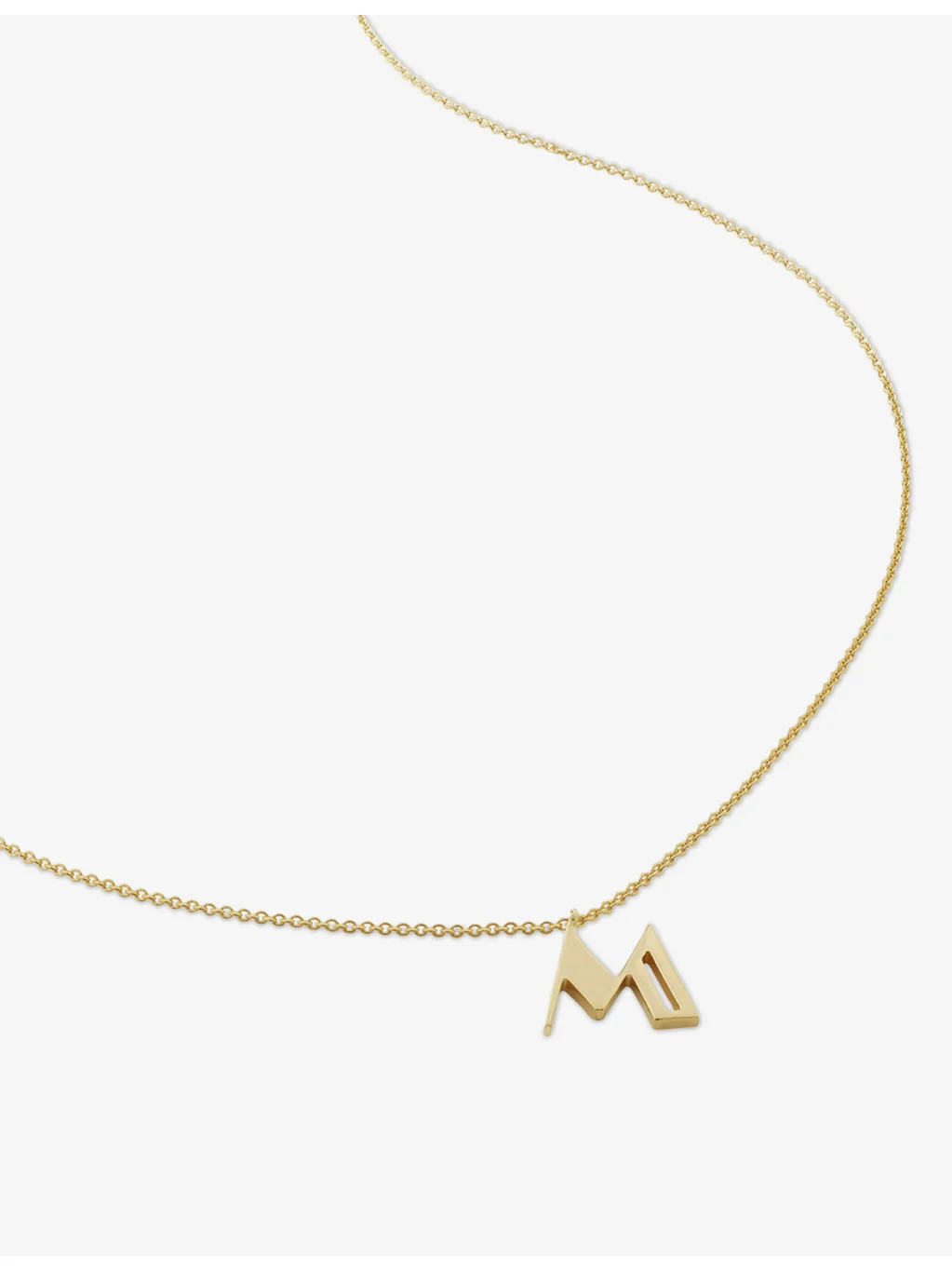 Initial M 18ct Gold Vermeil-Plated 925 Sterling Silver Necklace - 1