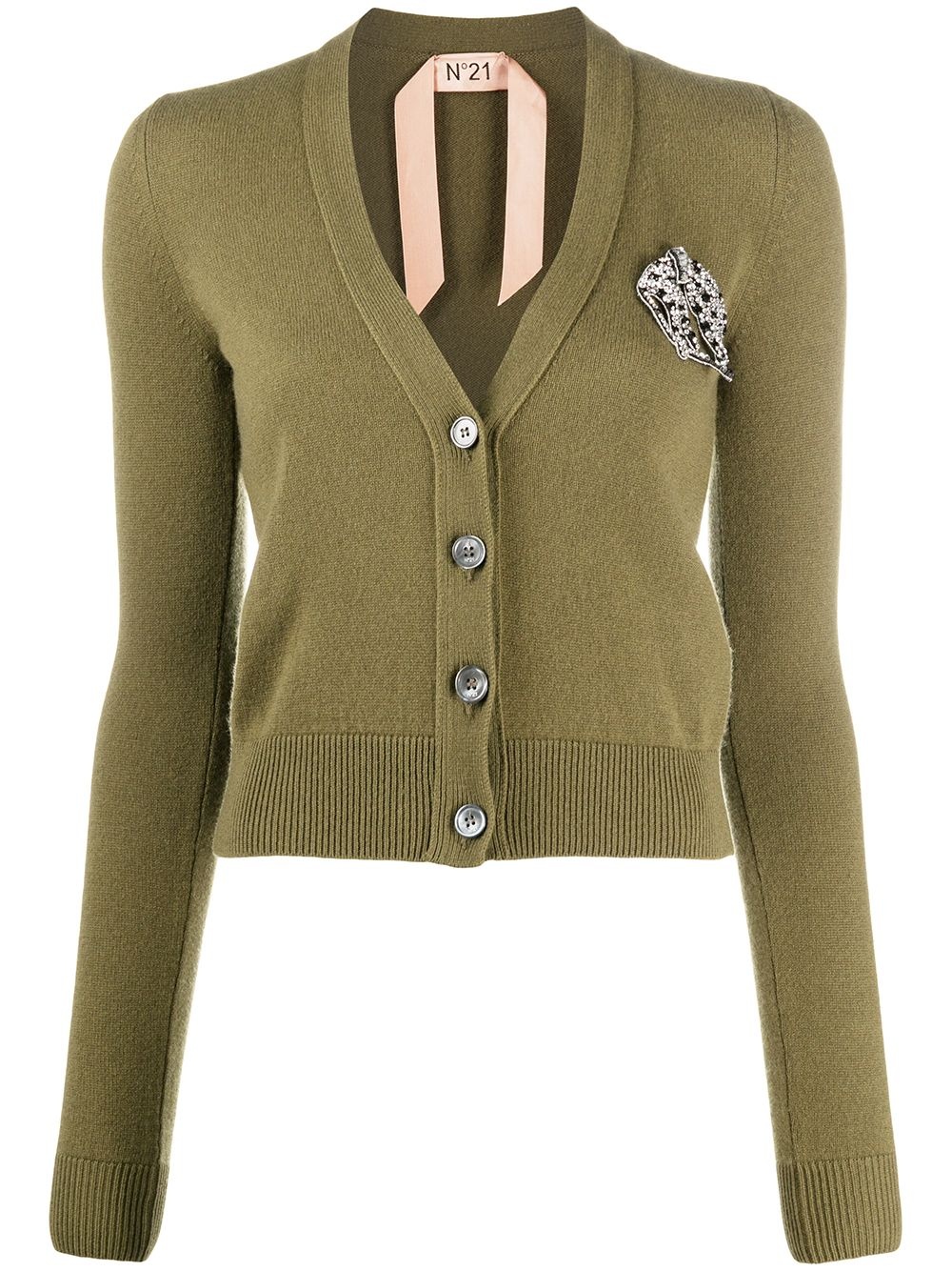 crystal-embellished cardigan - 1