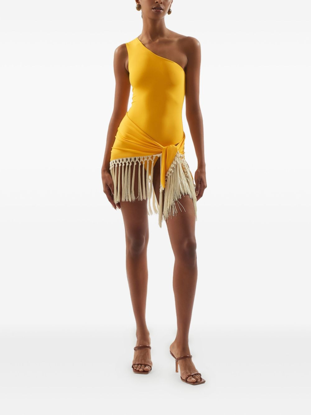 Yacare one-shoulder fringed swimsuit - 4