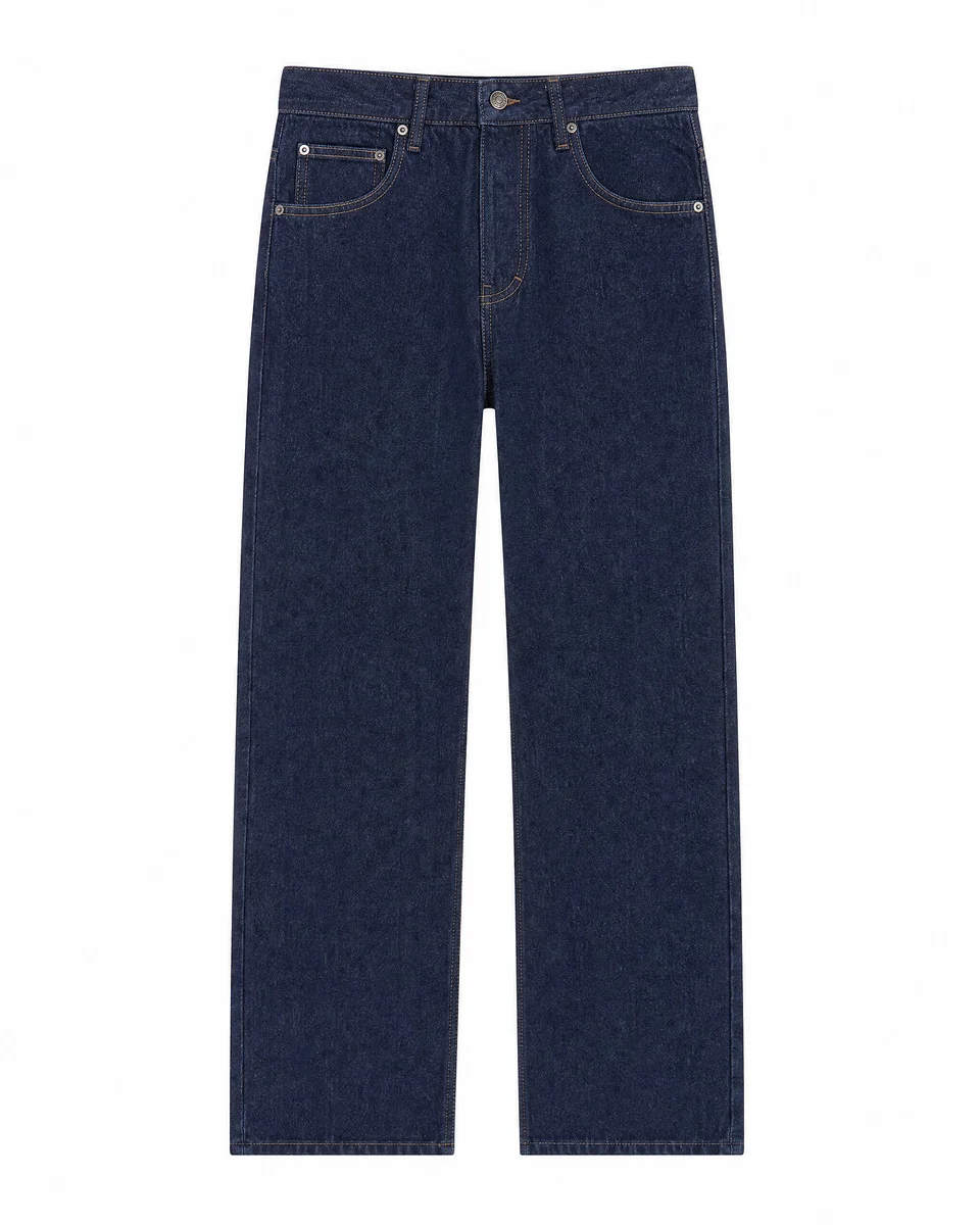 STRAIGHT-LEG RAW DENIM JEANS IN BLUE - 1