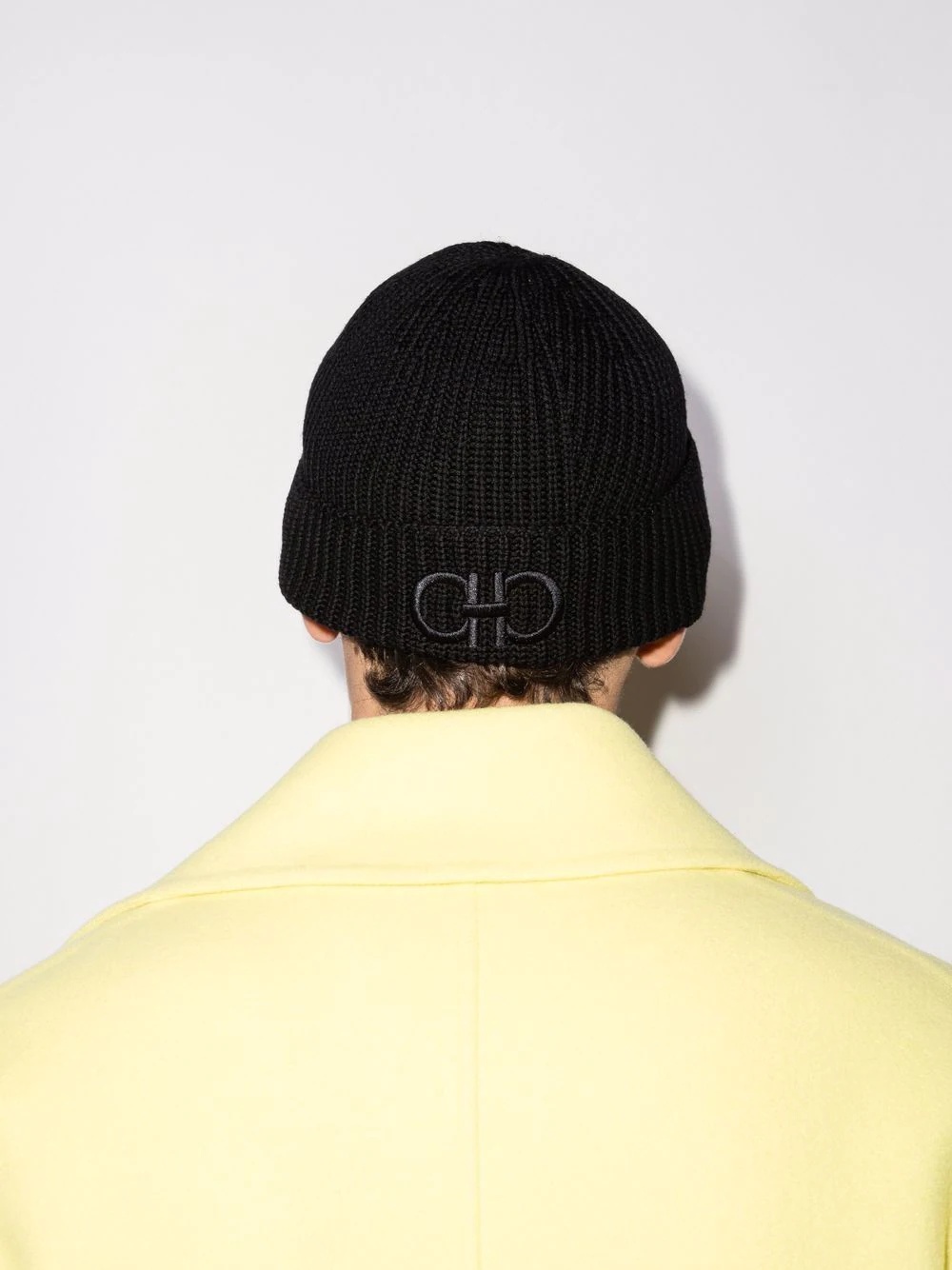 Gancini-logo wool beanie - 2