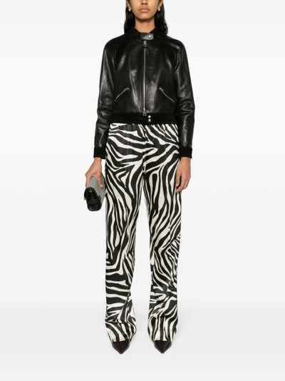 TOM FORD zebra-print silk trousers outlook