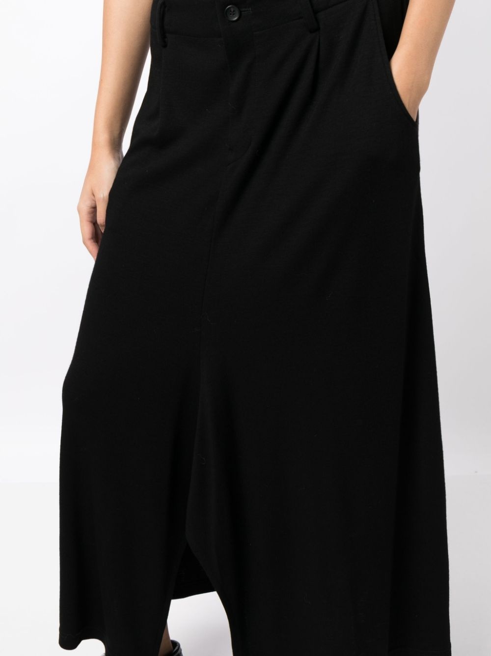 front-slit wool midi skirt - 5