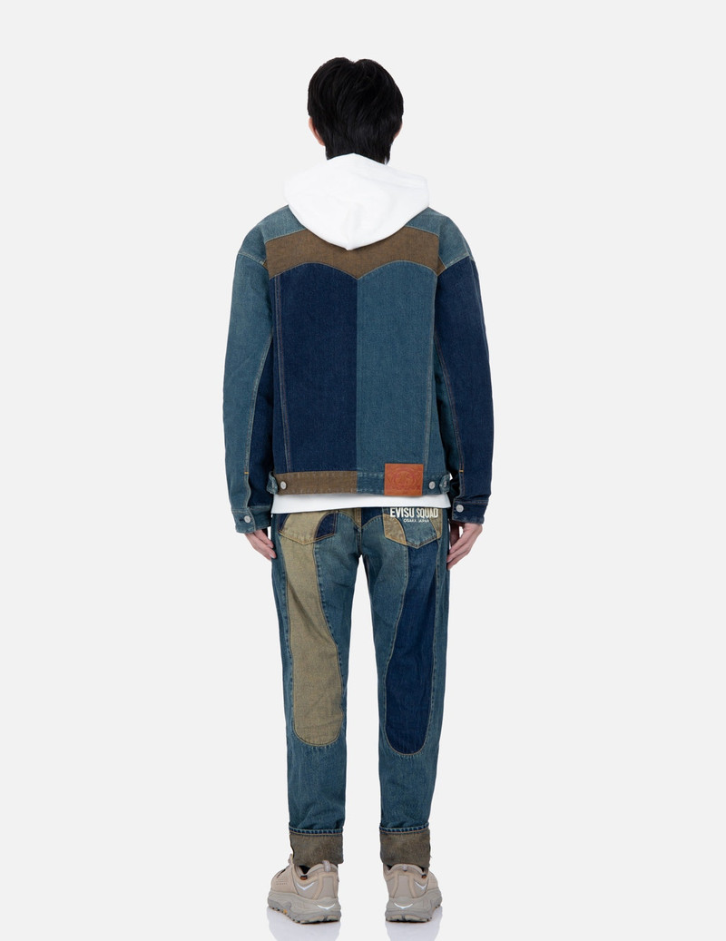 Deconstruction Fabric Blocking Denim Jacket 6