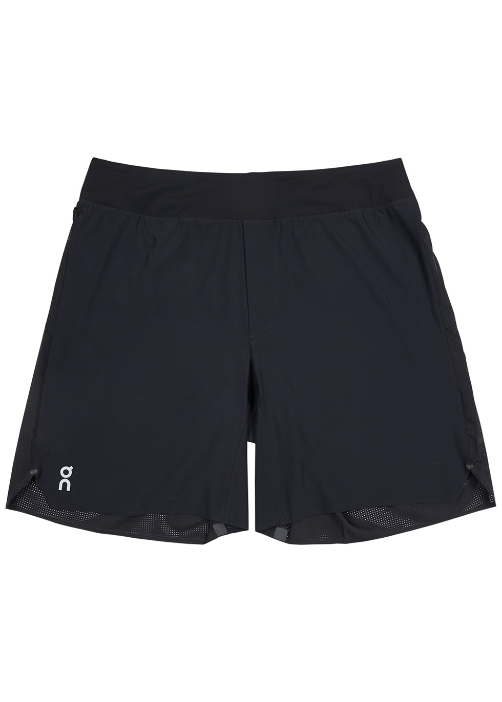 Black panelled stretch-shell shorts - 1