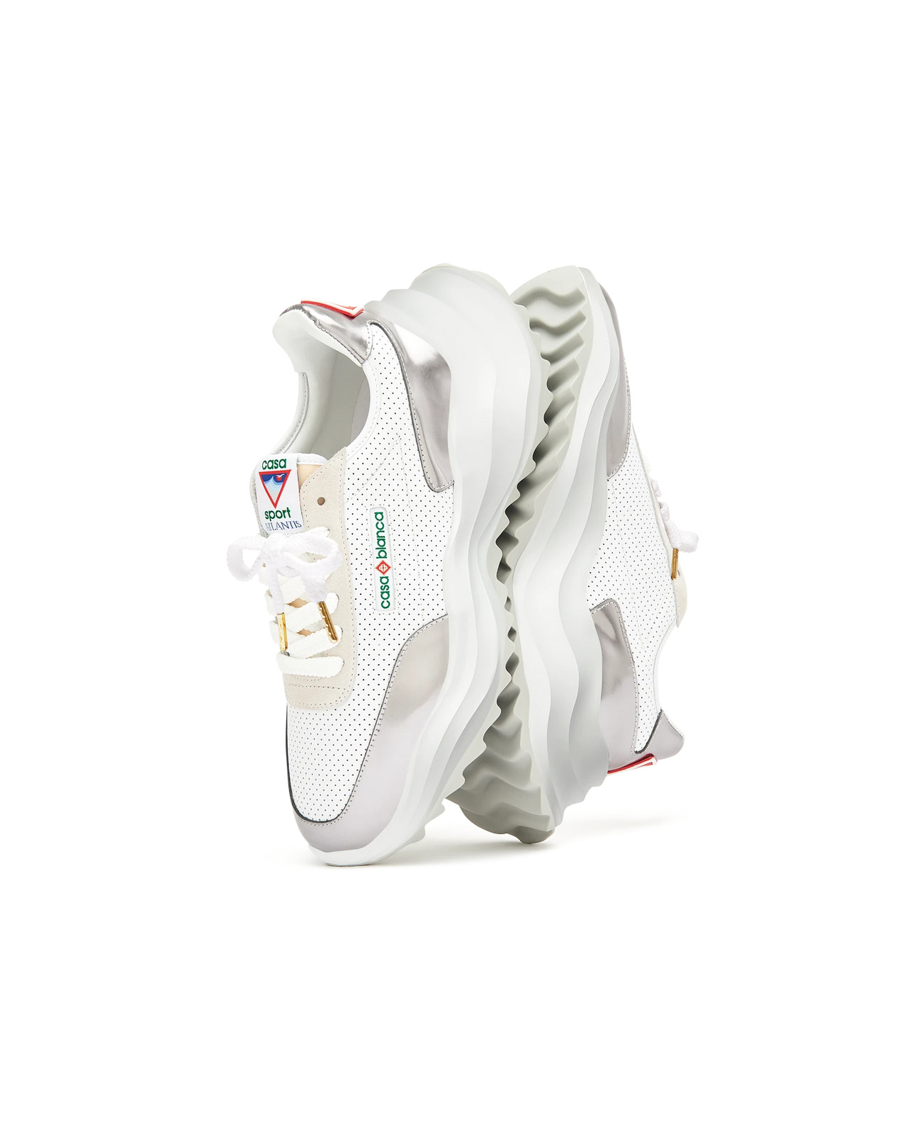 Womens Atlantis White & Chrome Sneaker | Casablanca Paris - 3