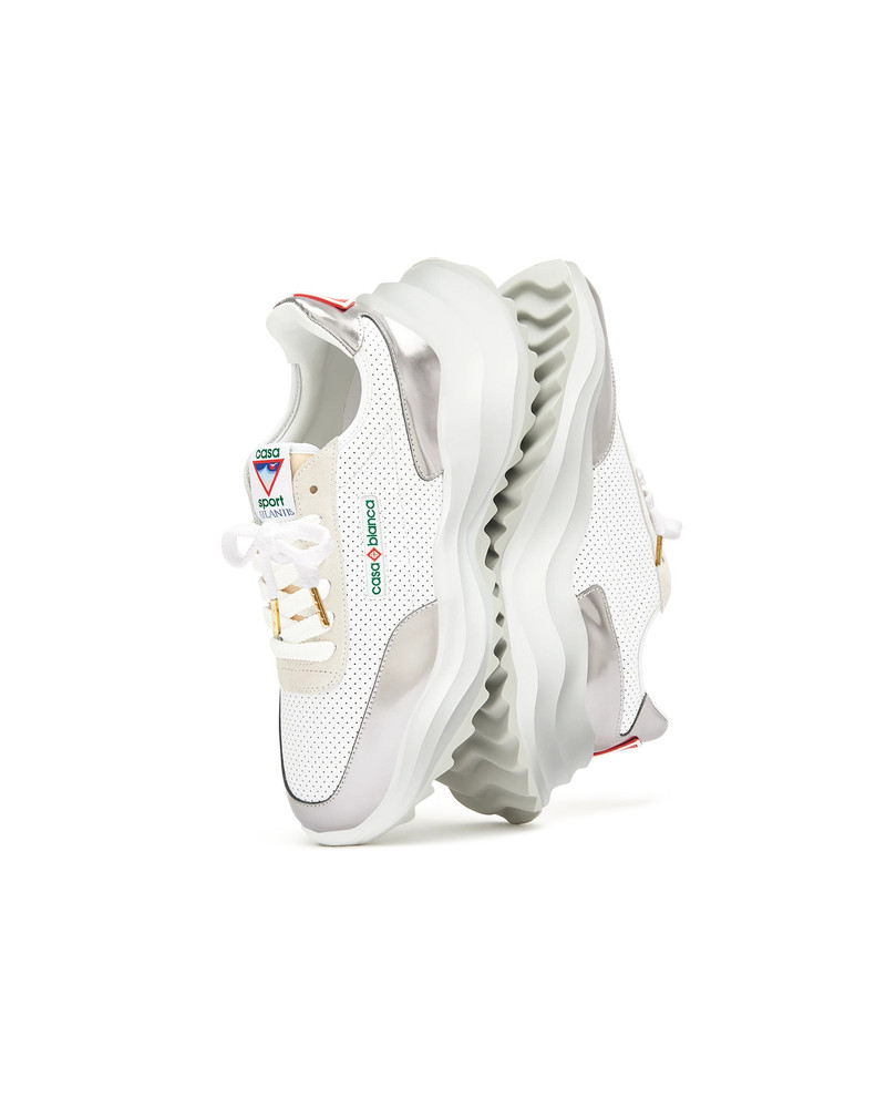Womens Atlantis White & Chrome Sneaker | Casablanca Paris 3