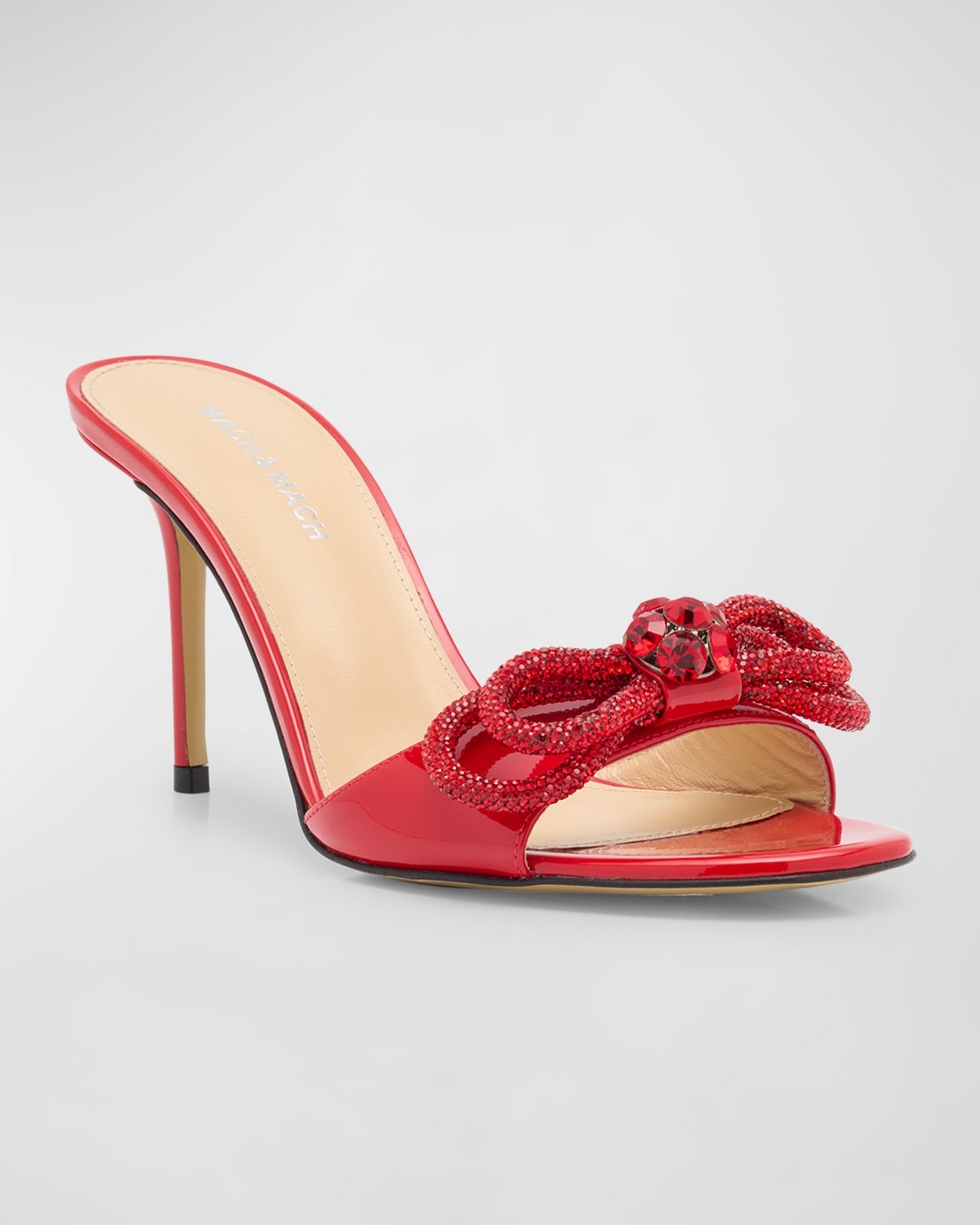 Bow Patent Leather Mule Sandals - 4