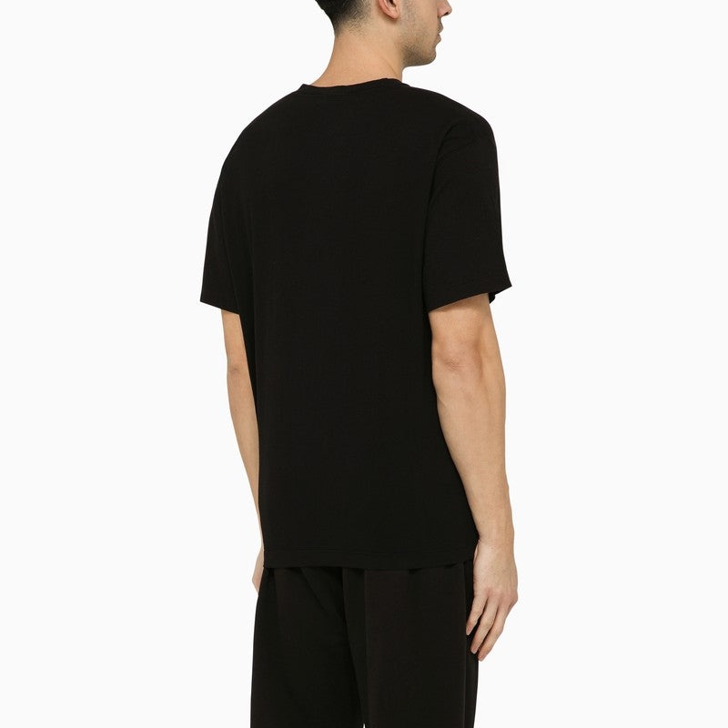 Stone Island Black T-Shirt With Logo Print Men - 3