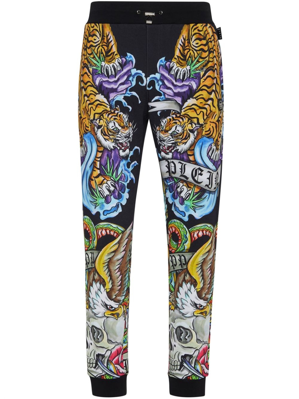 tattoo-print drawstring track pants - 1