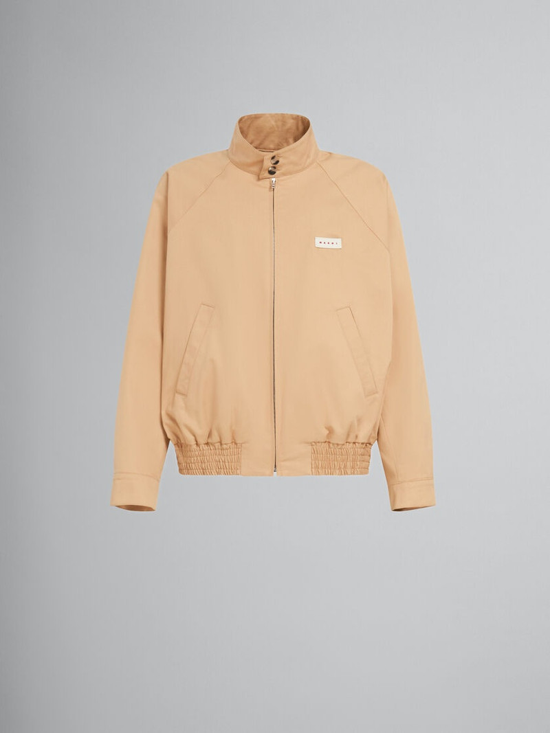 BEIGE BIO GABARDINE OVERSIZED BOMBER 1